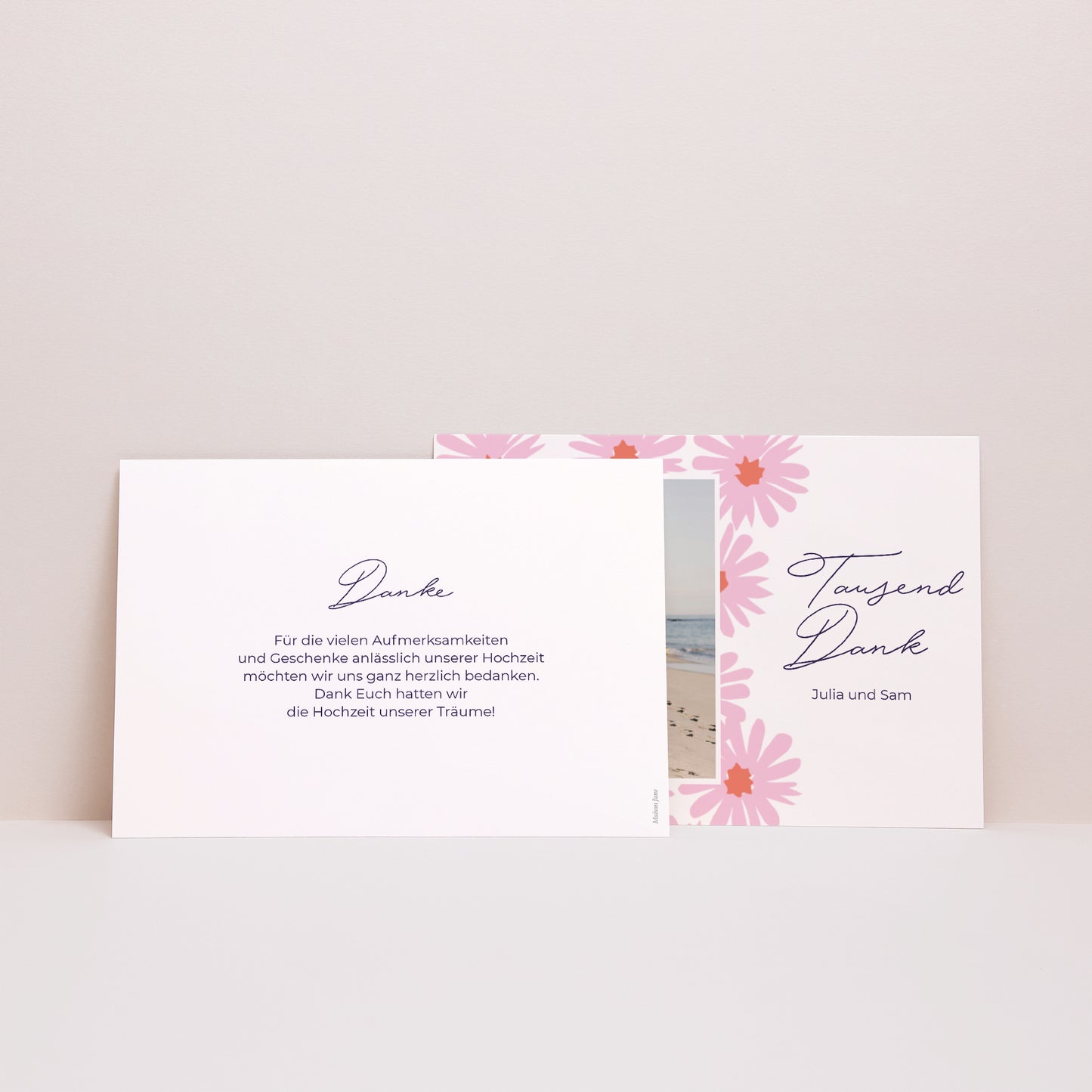 Dankeskarte Hochzeit Landschaft Blumen Pop III foto N° 2