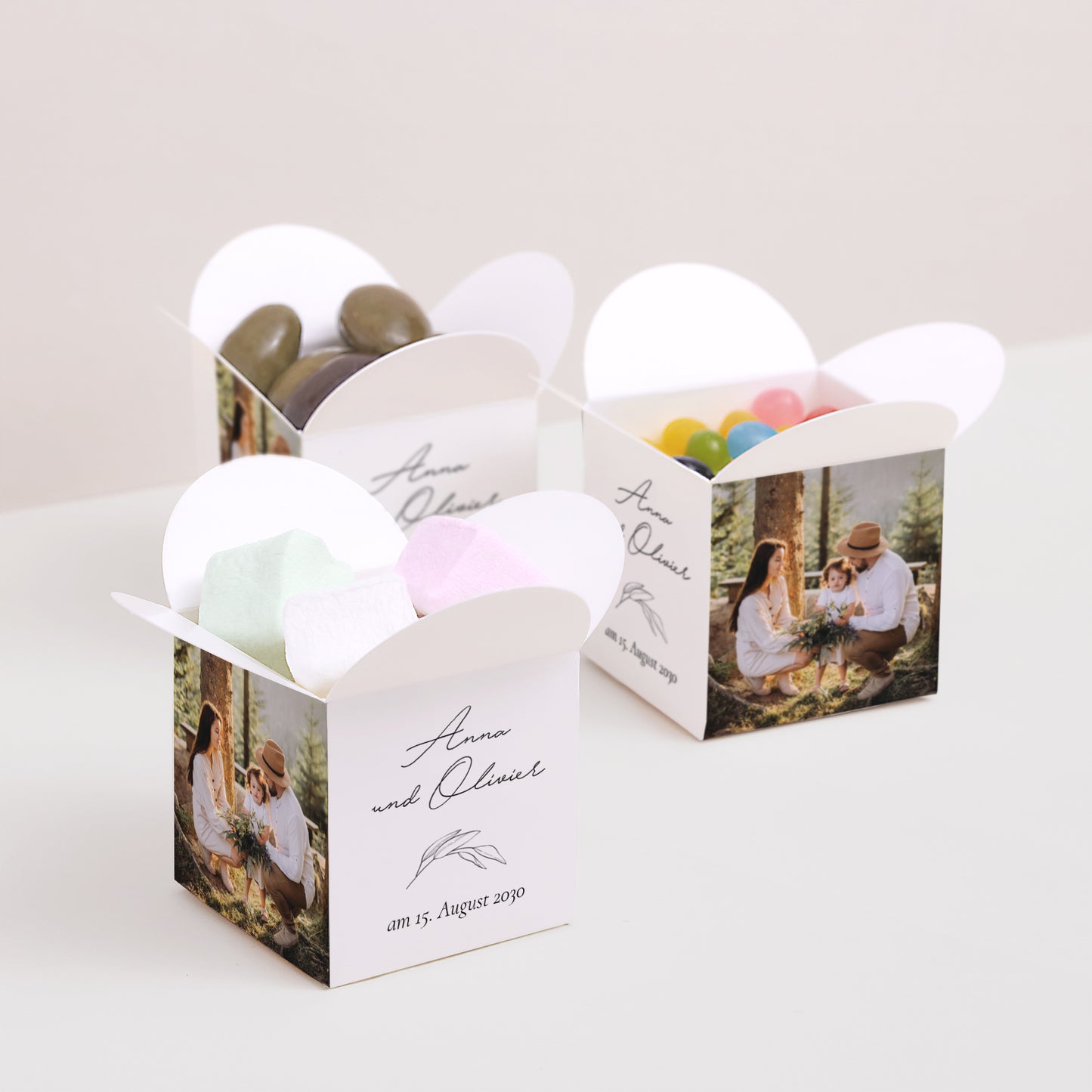 Geschenkbox Hochzeit Schmetterlingsöffnung Mama und Papa Zweig foto N° 3