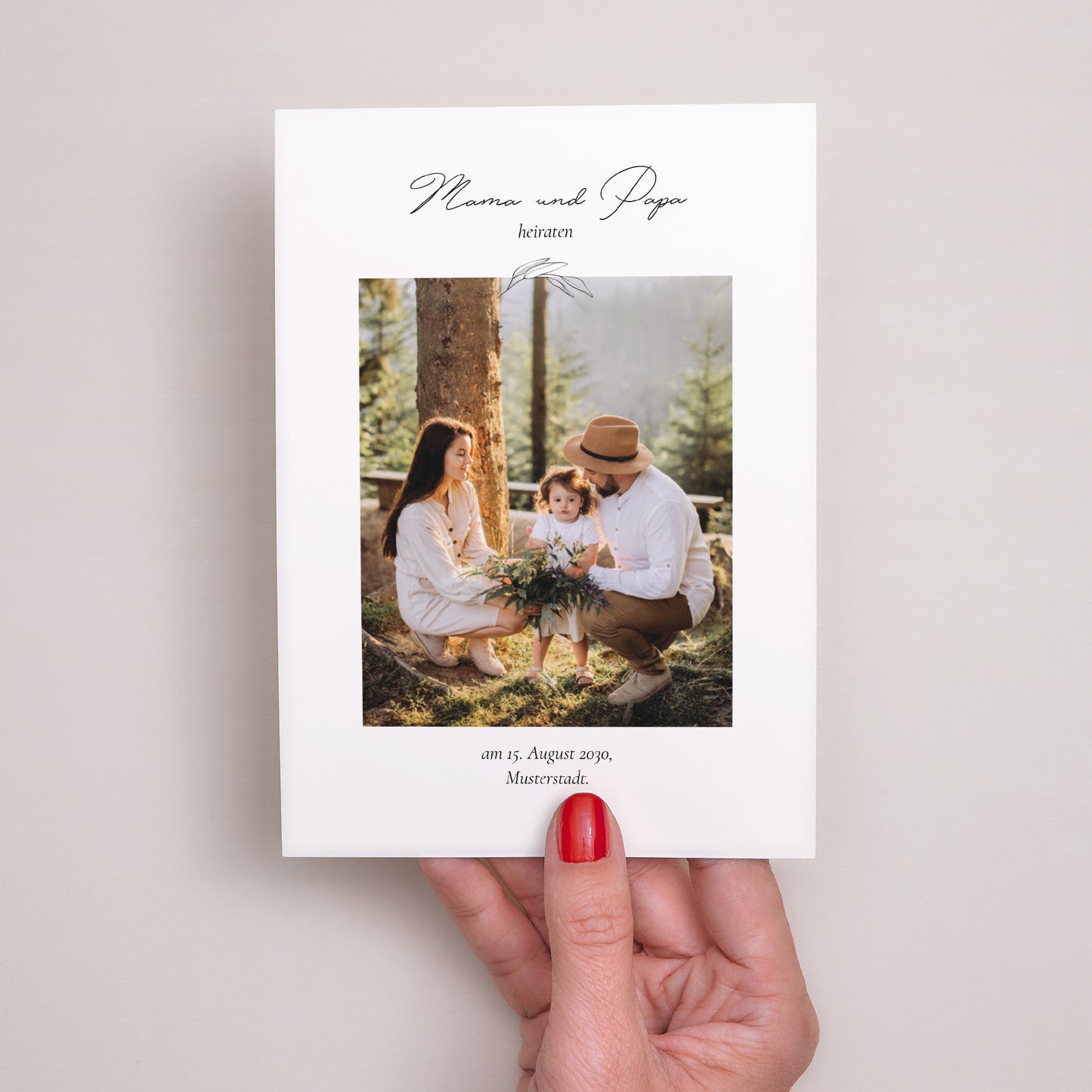 Hochzeitseinladung Mama und Papa Zweig foto N° 2
