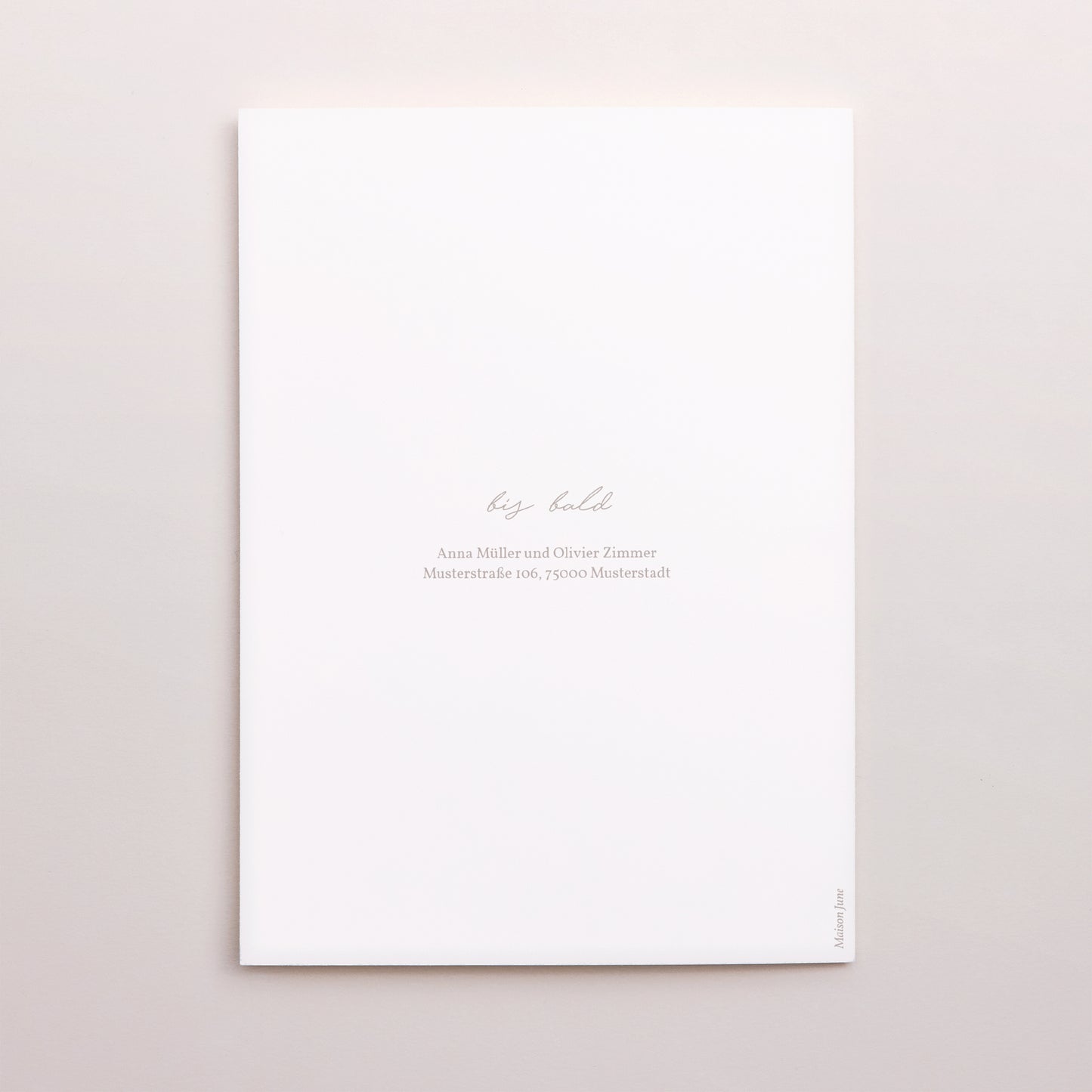 Dankeskarte Hochzeit Doppelflügelporträt Typo-Skript Foto II foto N° 3