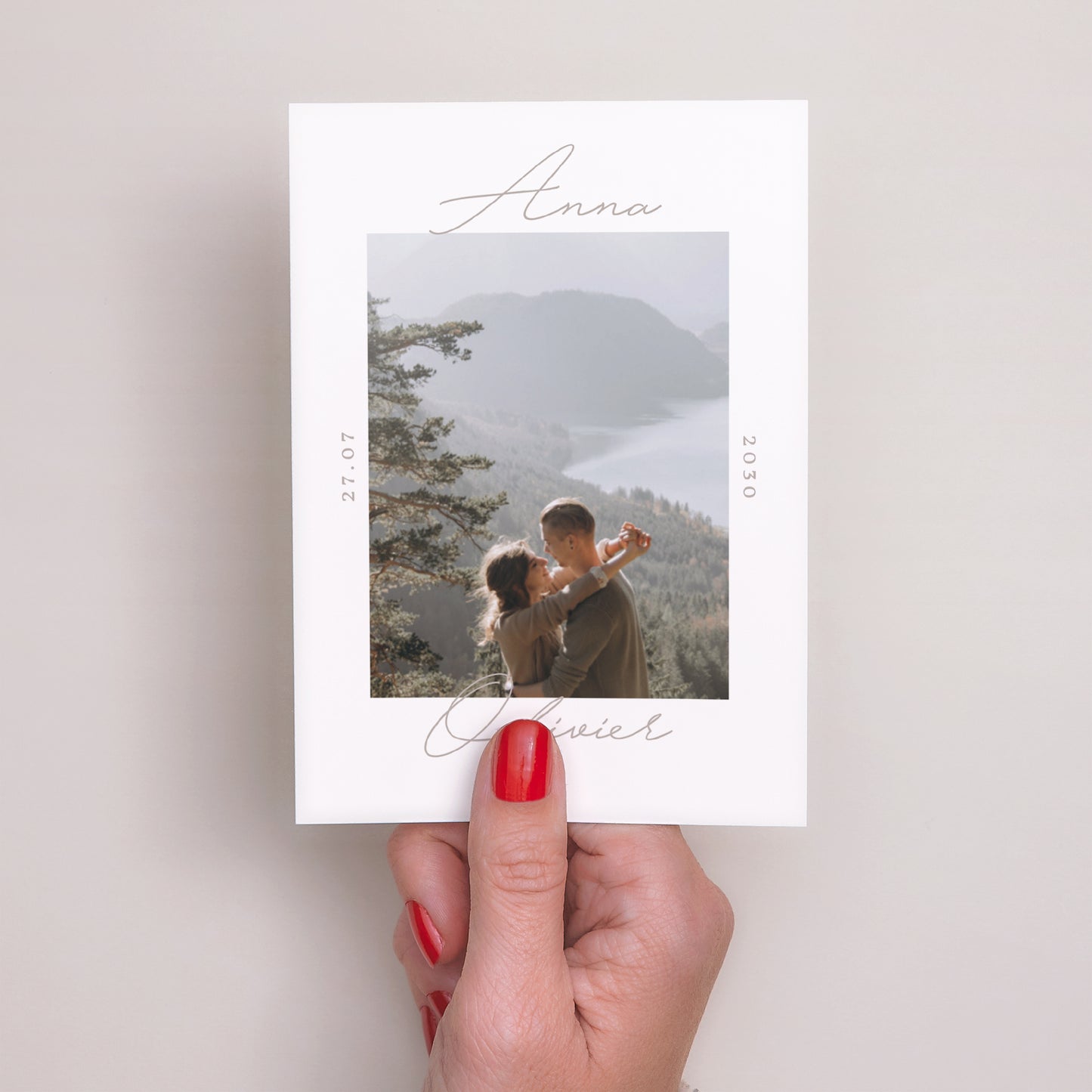 Save the date Karte Hochzeit Porträt Typo-Skript Foto II foto N° 2
