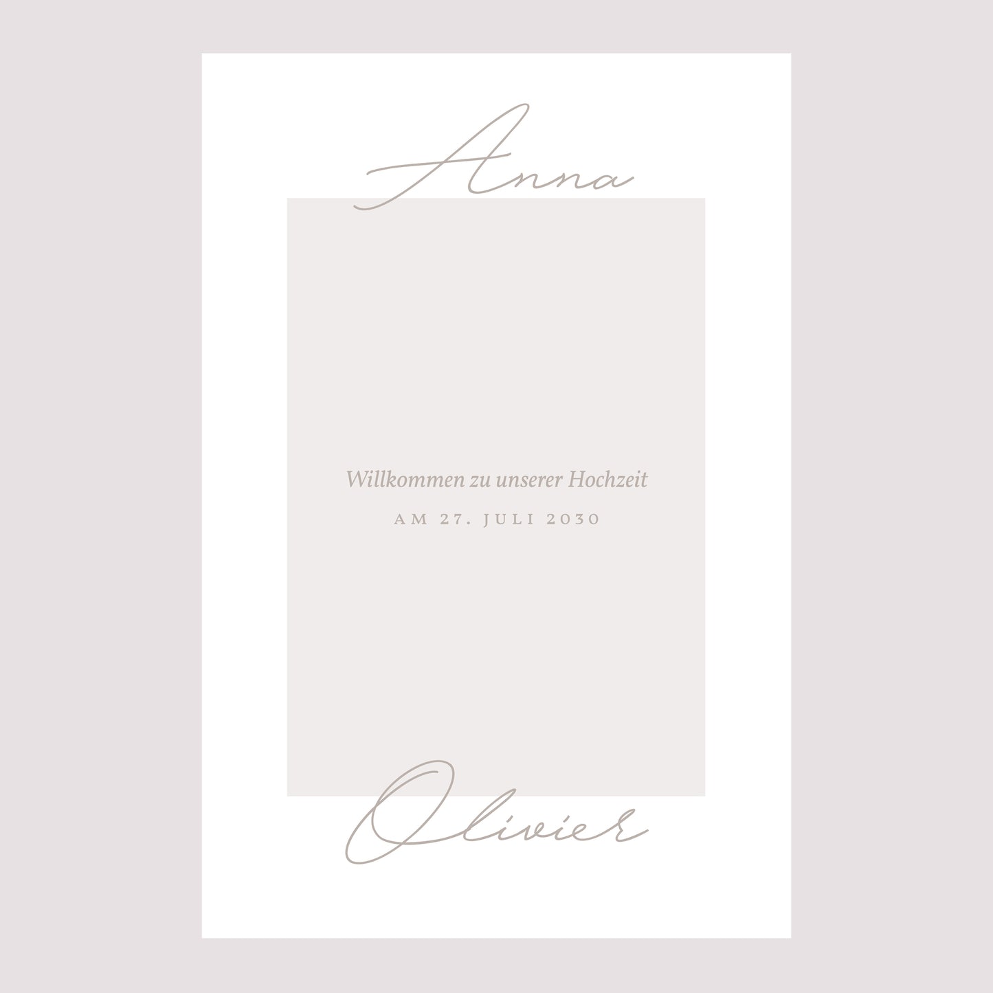 Begrüßungstafel Hochzeit Porträt 60 x 90 cm Typo-Skript Foto II foto N° 2