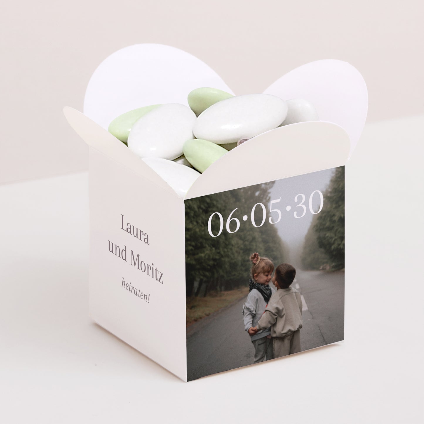 Geschenkbox Hochzeit Schmetterlingsöffnung Mama und Papa heiraten foto N° 1