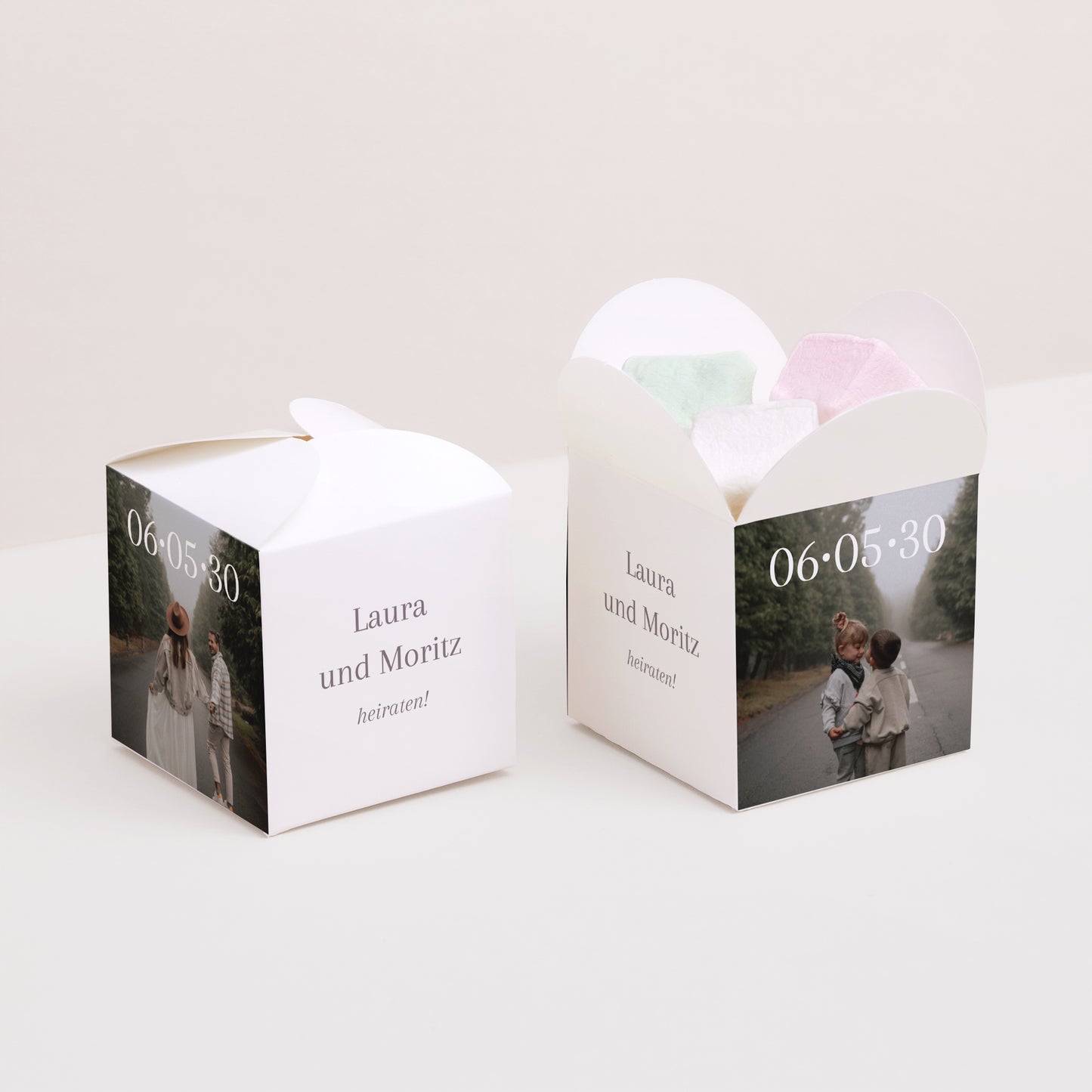 Geschenkbox Hochzeit Schmetterlingsöffnung Mama und Papa heiraten foto N° 2