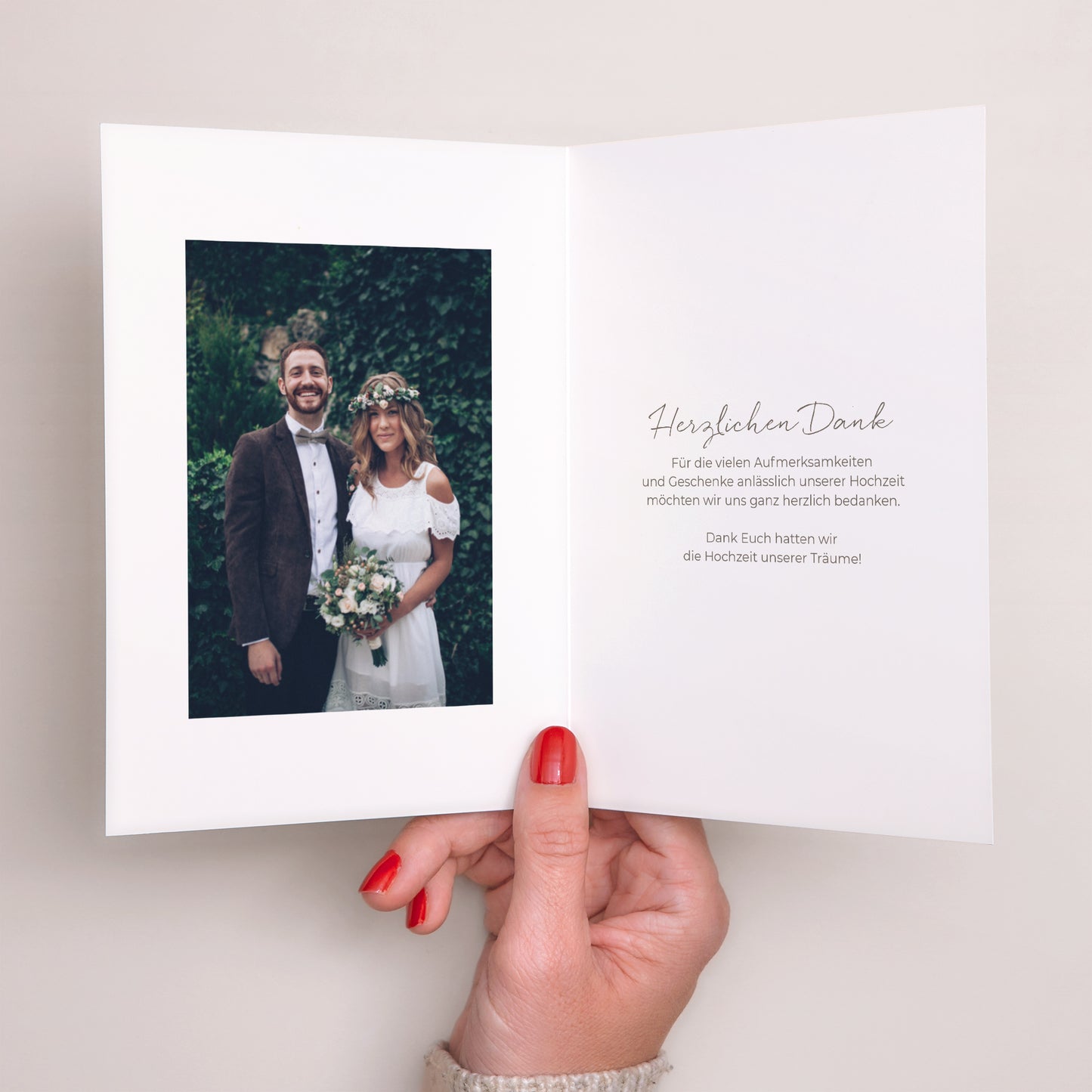 Dankeskarte Hochzeit Doppelflügelporträt Mama und Papa heiraten II foto N° 2