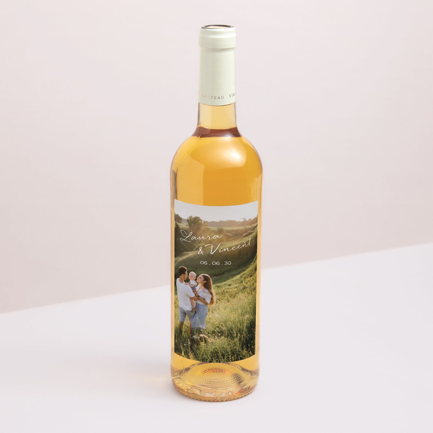 Flaschenetikett Hochzeit Porträt Mama und Papa heiraten II foto N° 1