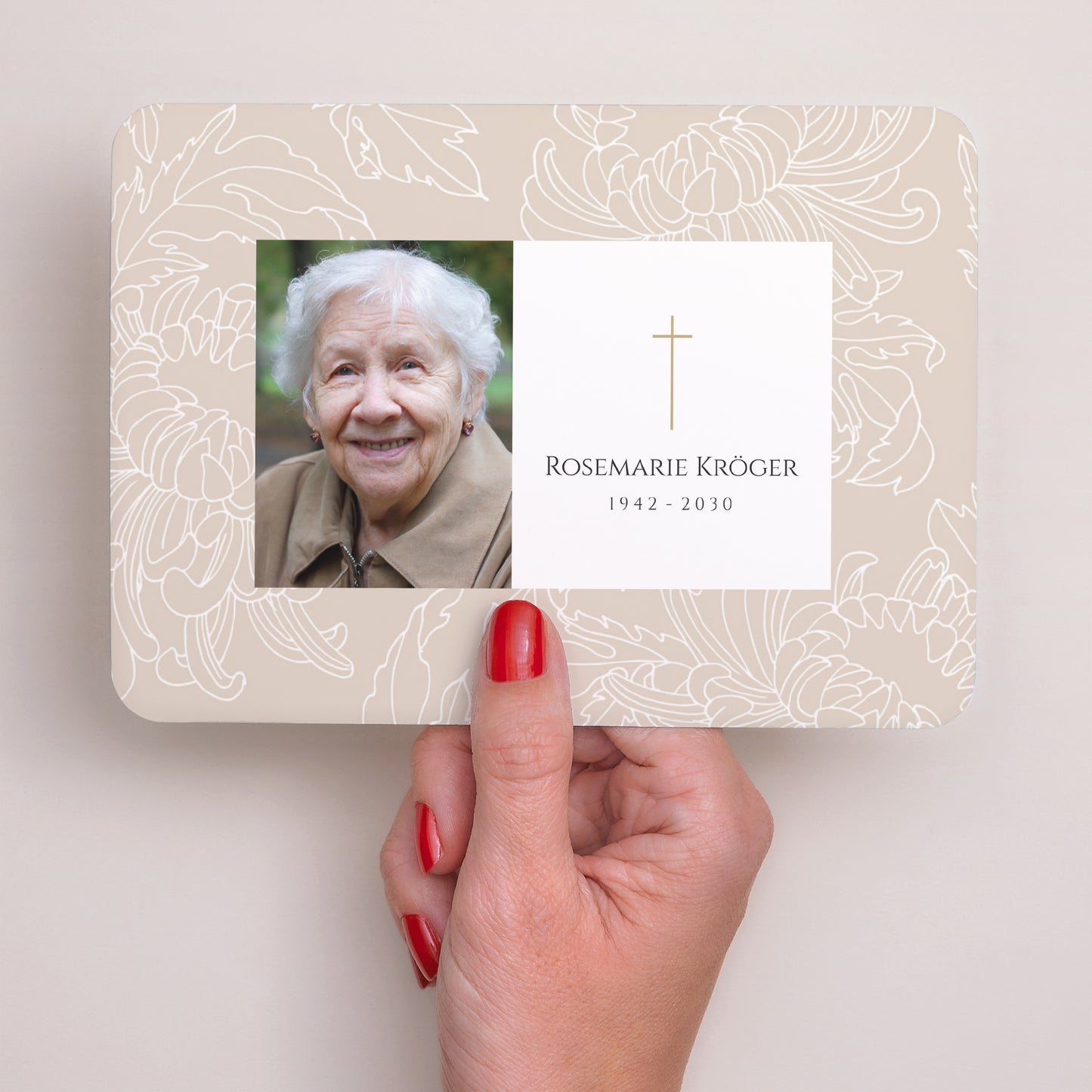 Trauerkarte Landschaft, abgerundete Ränder Chrysantheme foto N° 3