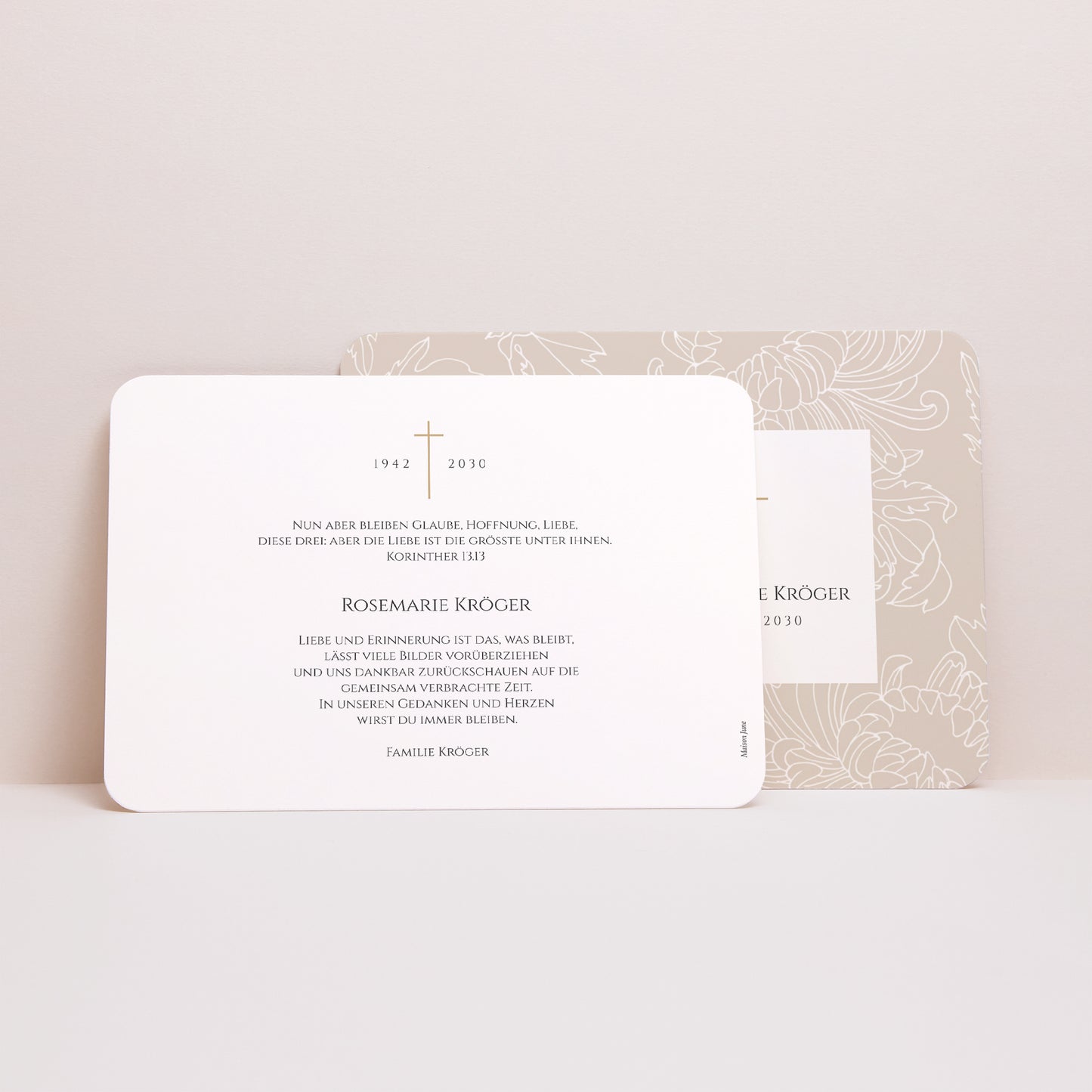 Trauerkarte Landschaft, abgerundete Ränder Chrysantheme foto N° 3