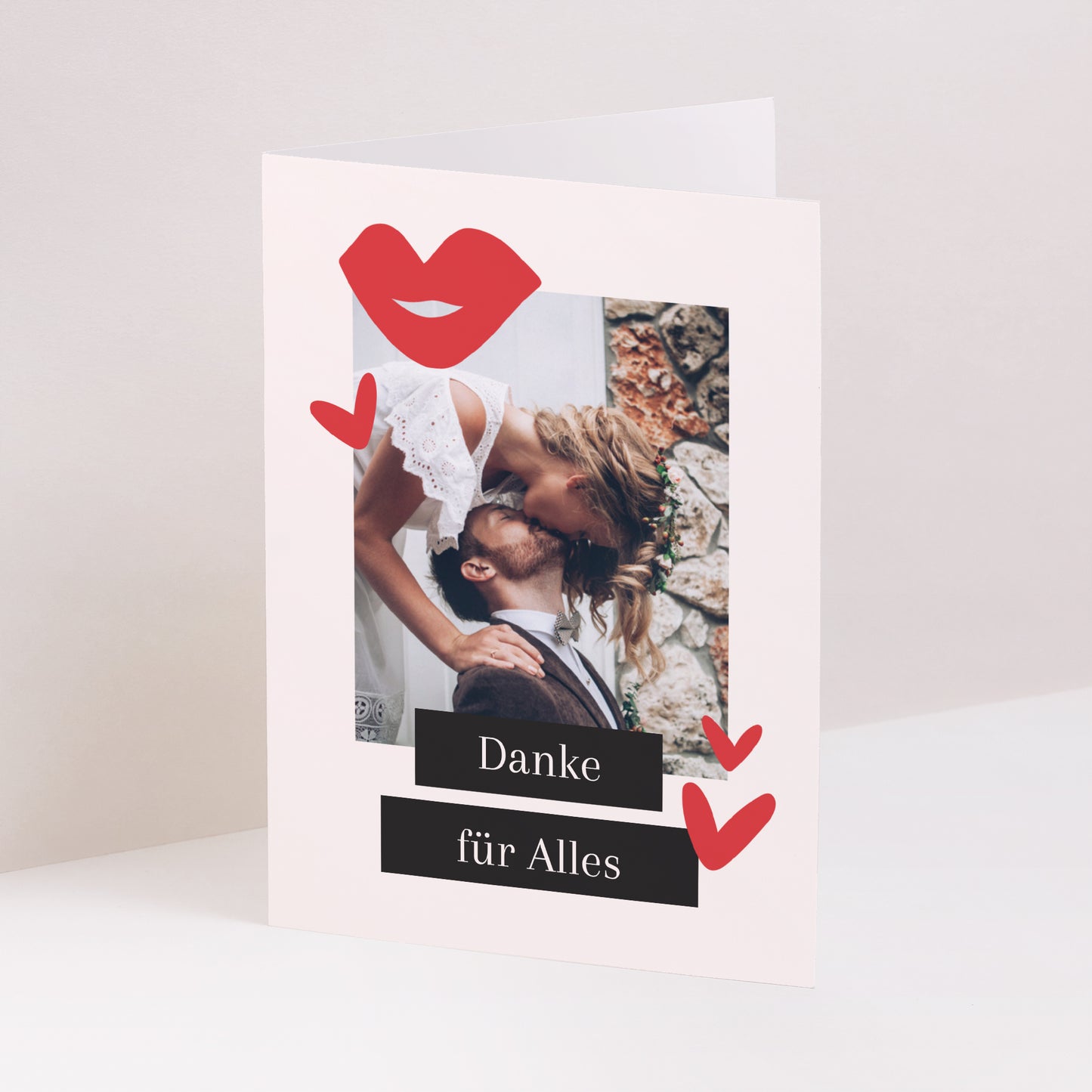 Dankeskarte Hochzeit Doppelflügelporträt foto N° 1