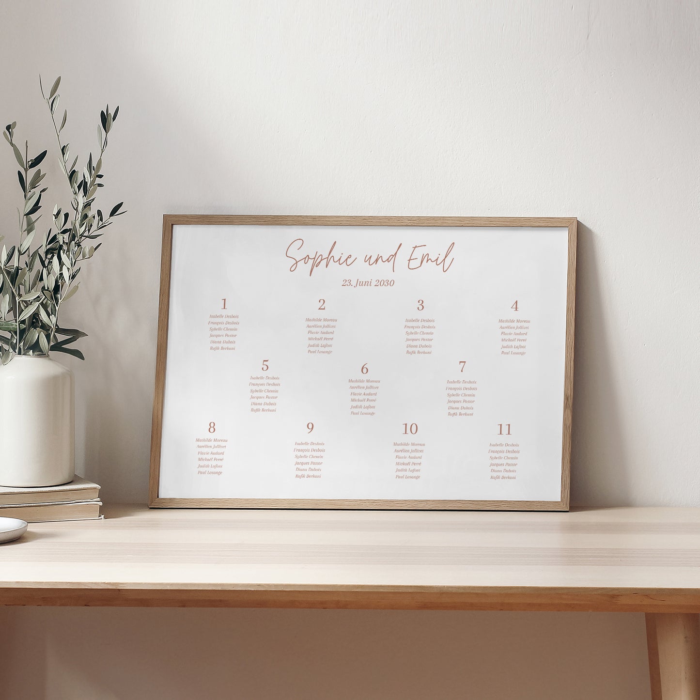 Sitzplan Hochzeit Landschaft 90 x 60 cm Gereinigt foto N° 2