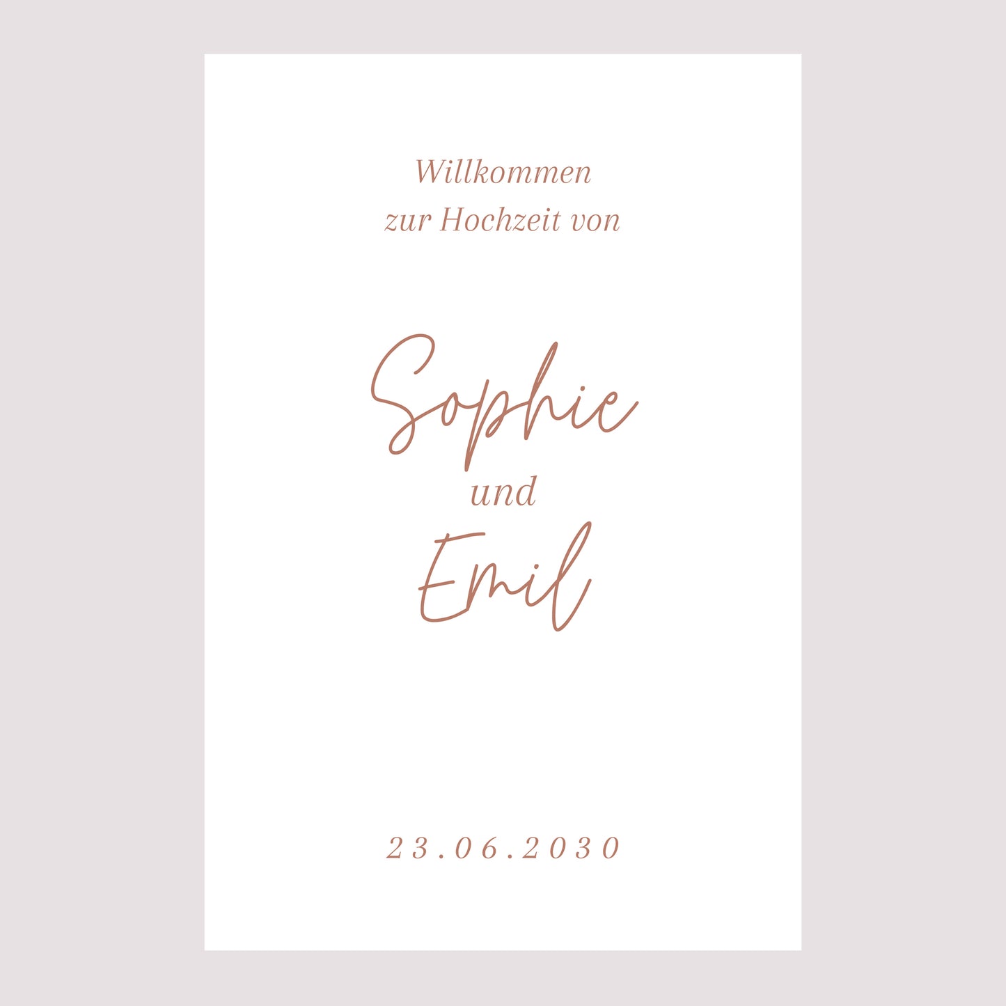 Begrüßungstafel Hochzeit Porträt 60 x 90 cm Gereinigt foto N° 2