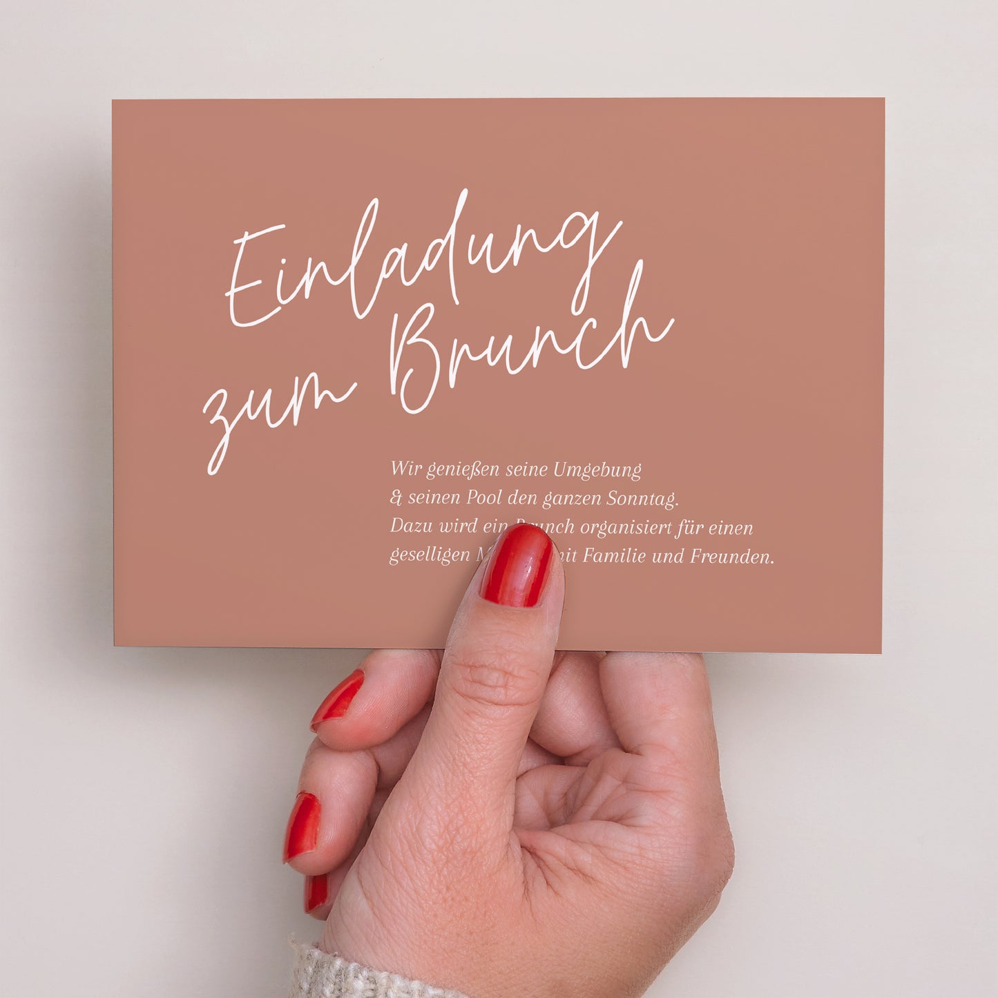 Einladungskarte Hochzeit Landschaft Ziegelstaub foto N° 3