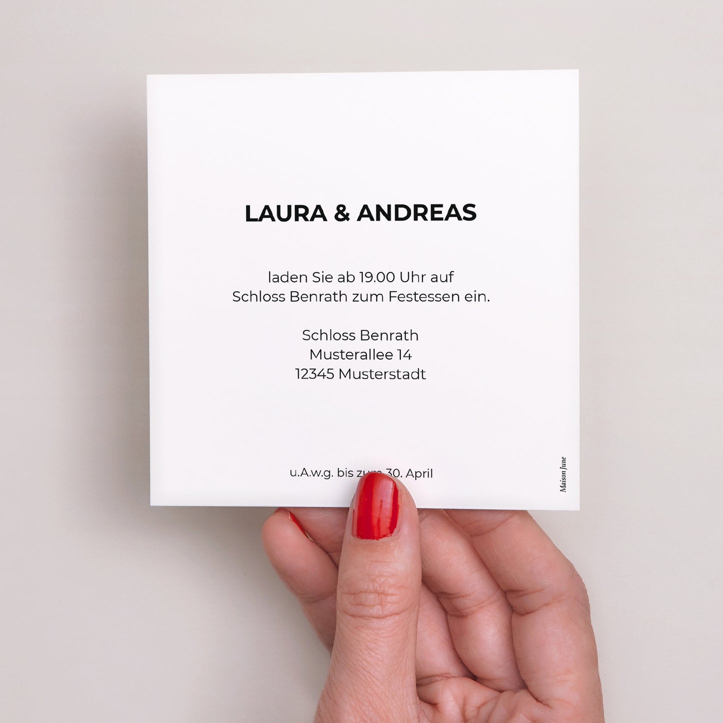 Einladungskarte Hochzeit Quadrat foto N° 3