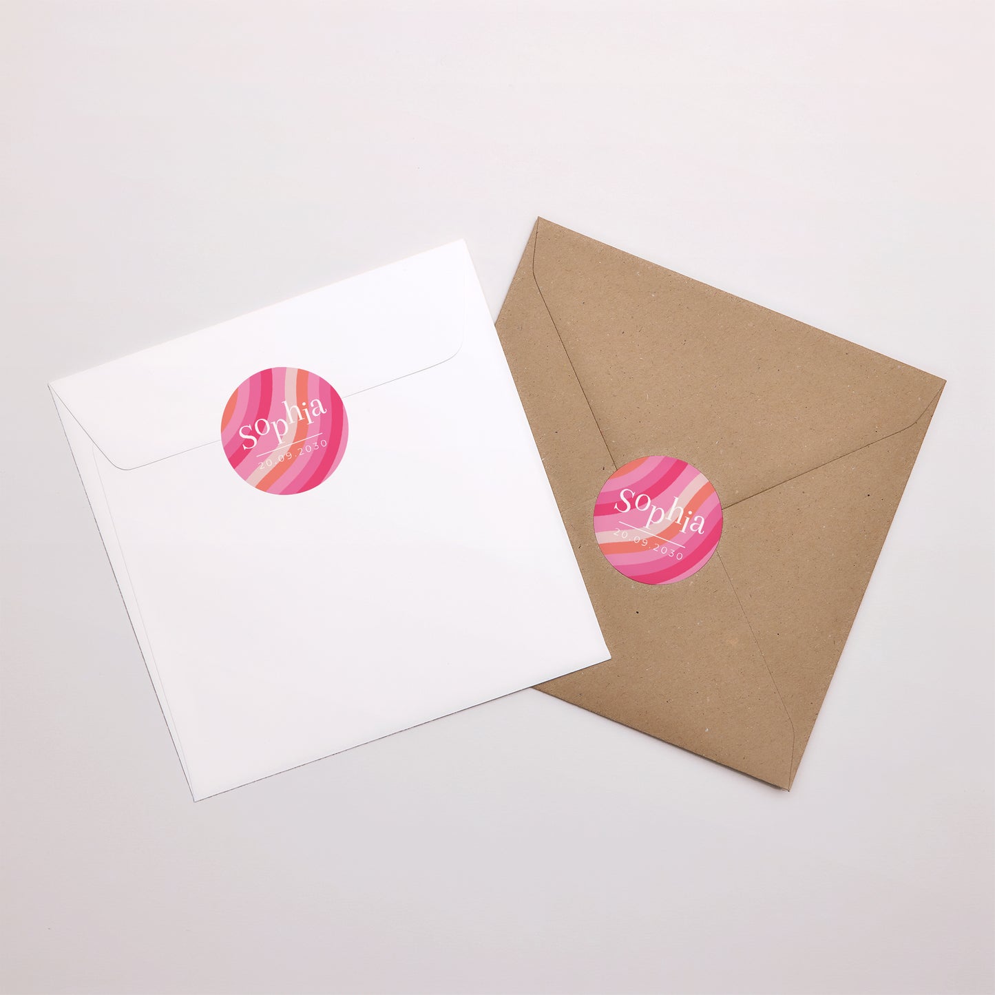 Sticker Geburt Rund groovy baby foto N° 3