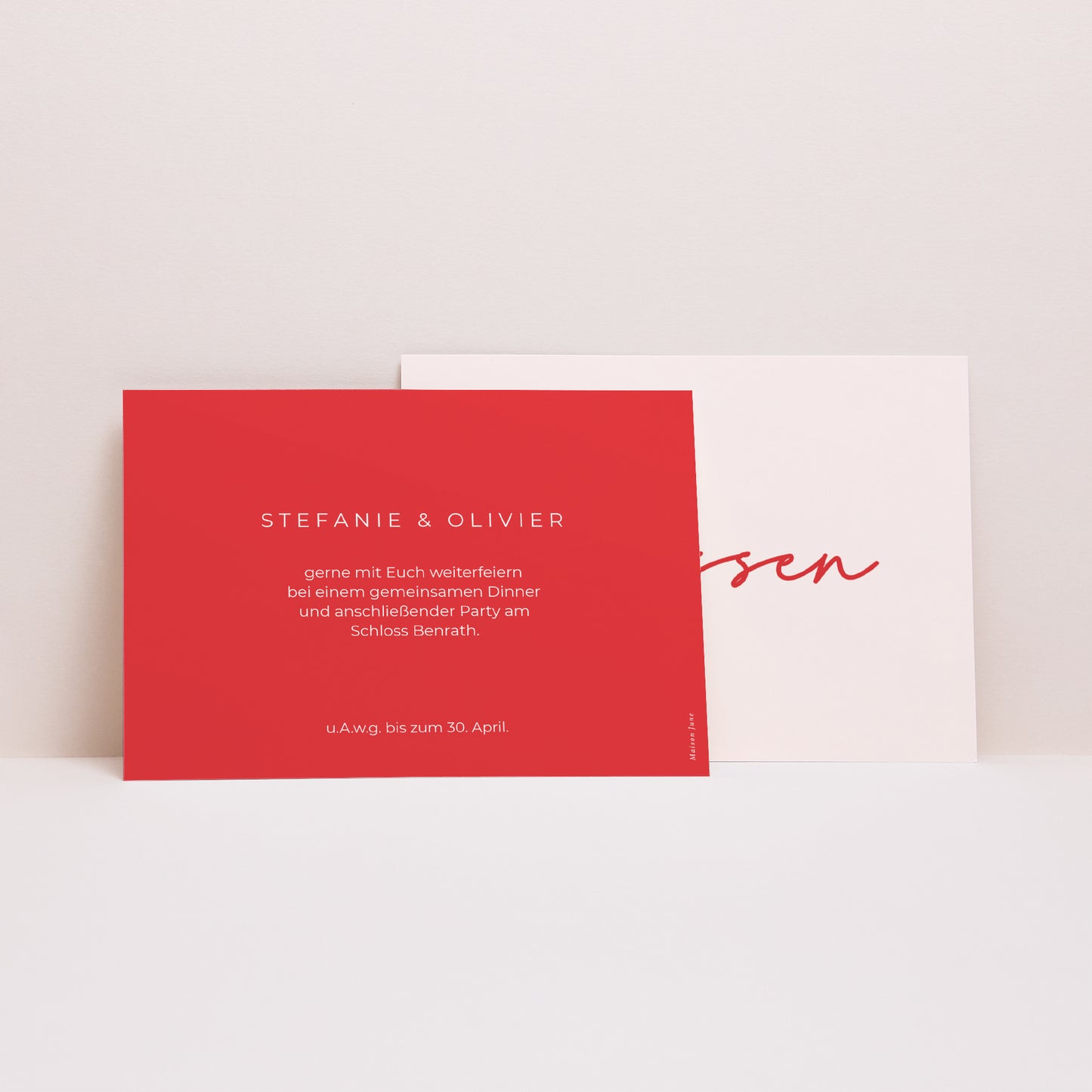 Beilegekarte Hochzeit Landschaft Rot & Creme II foto N° 2