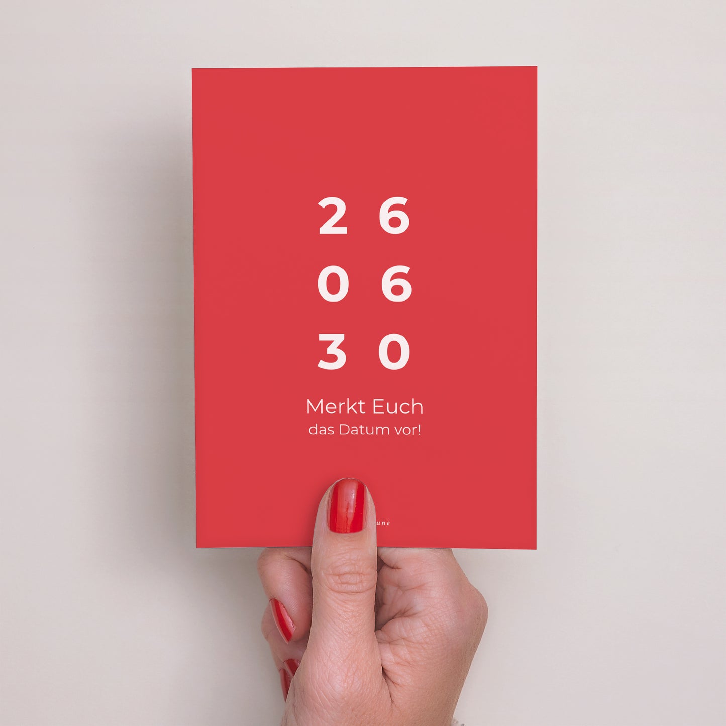 Save the date Karte Hochzeit Porträt Rot & Creme II foto N° 3