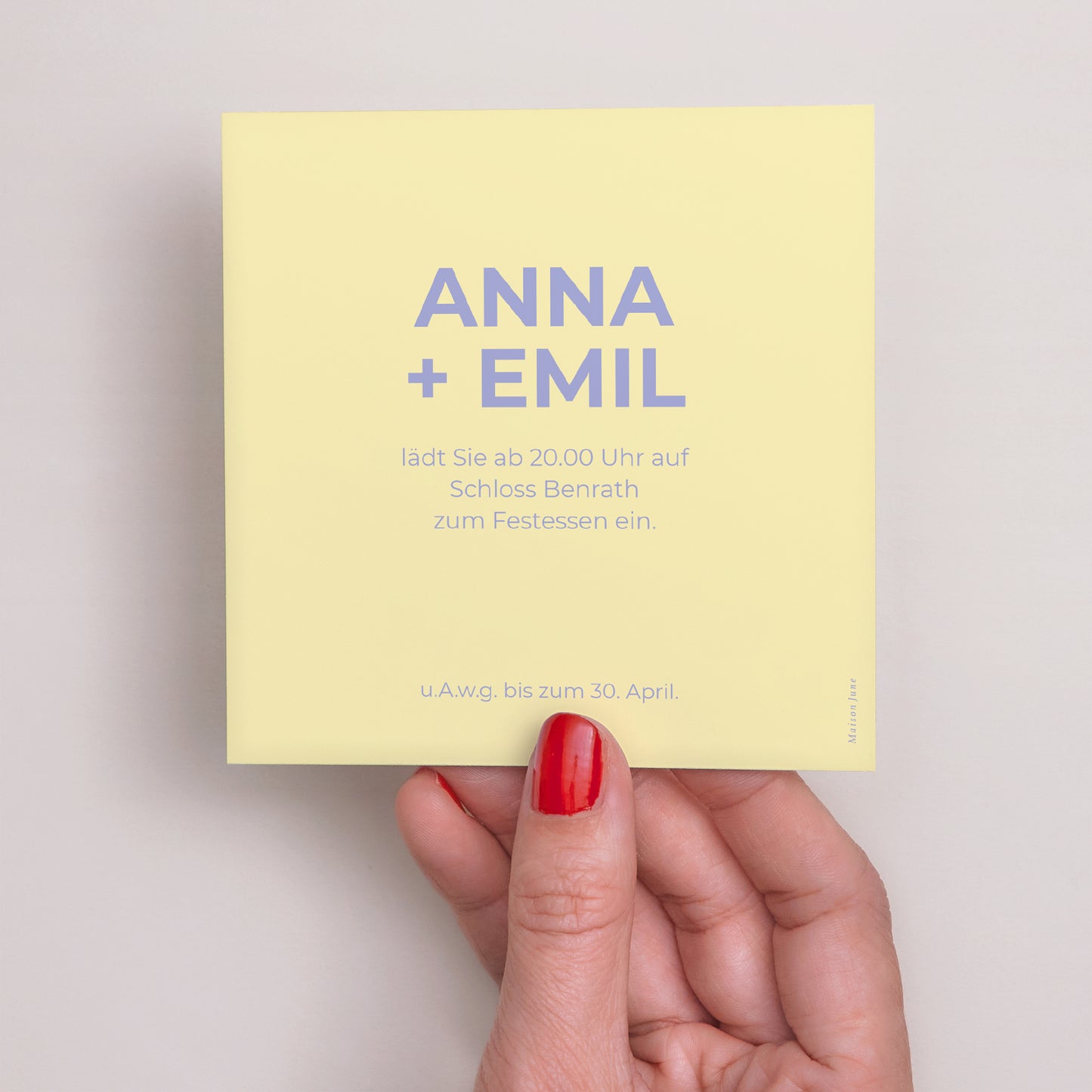 Einladungskarte Hochzeit Quadrat Gelbe Grafik foto N° 3