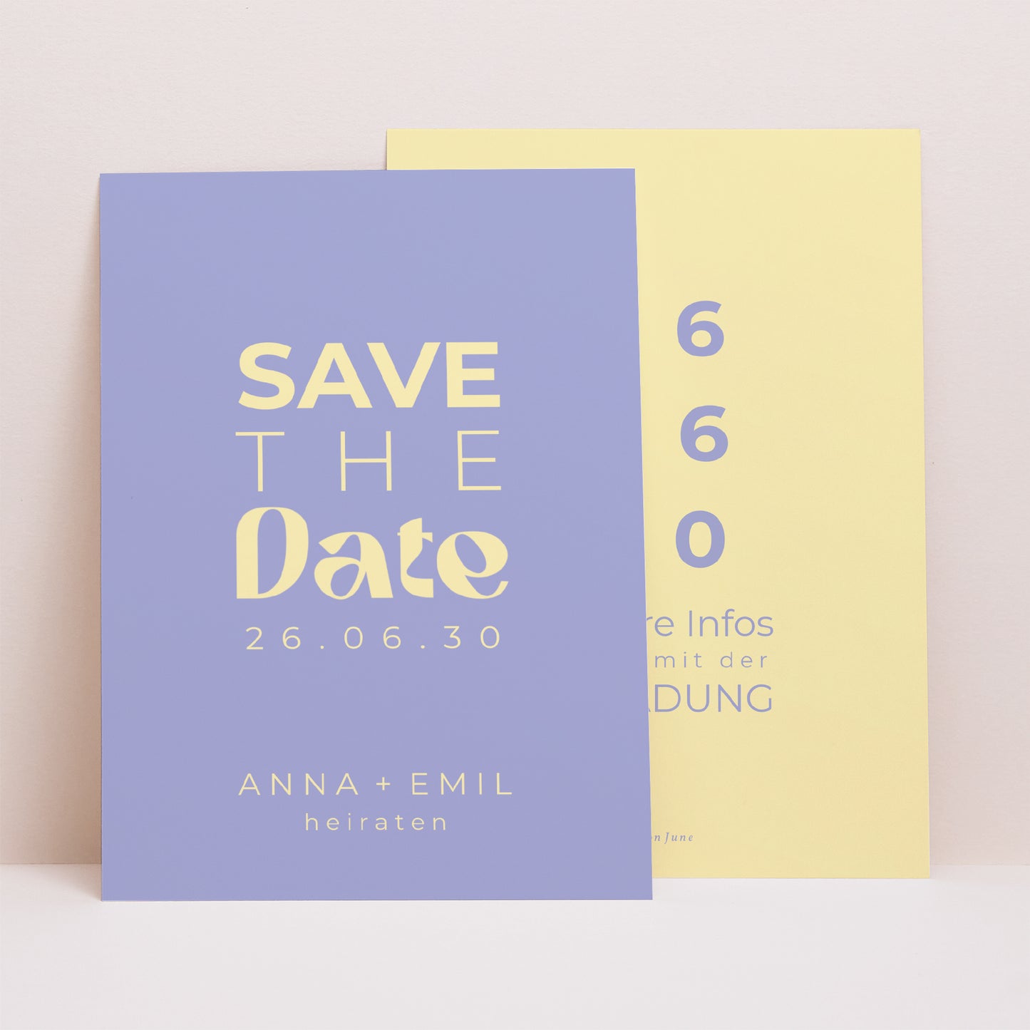 Save the date Karte Hochzeit Porträt Gelbe Grafik foto N° 1