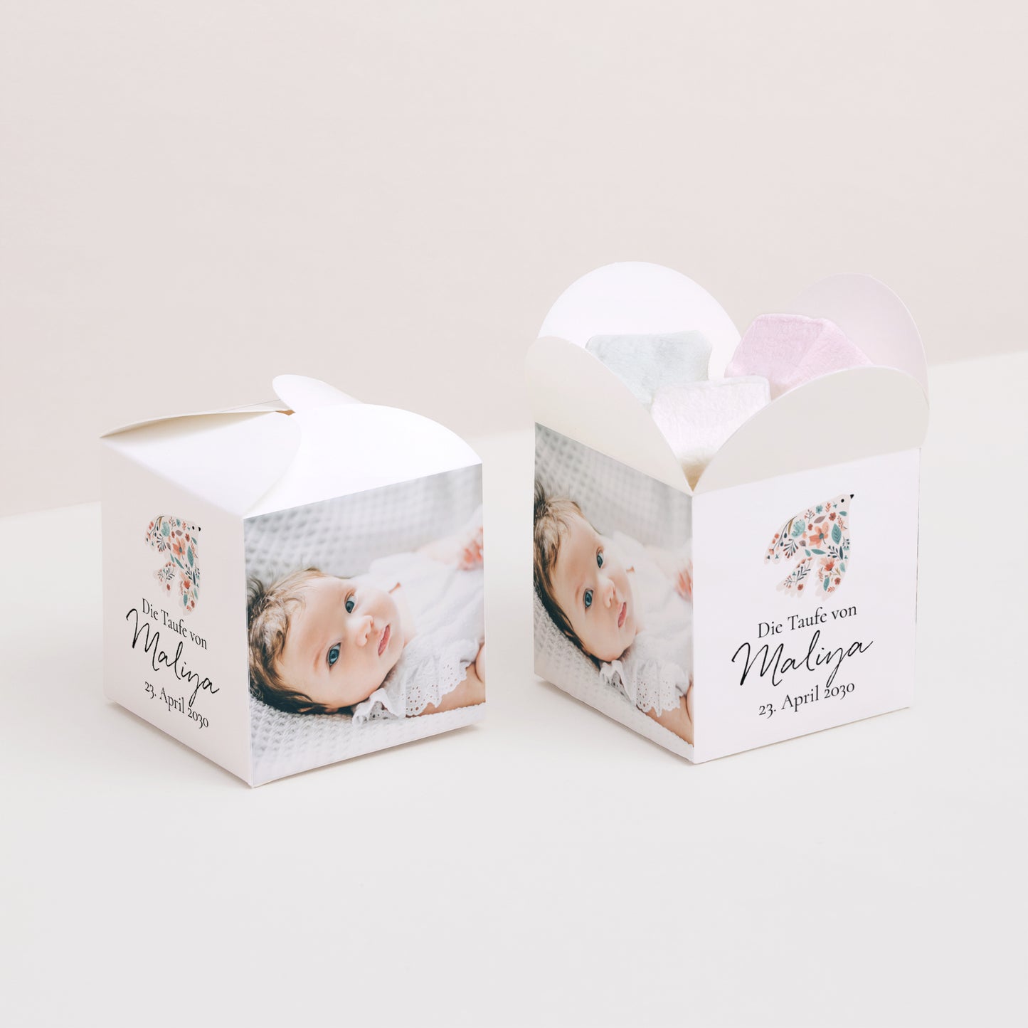 Geschenkbox Taufe Schmetterlingsöffnung foto N° 2