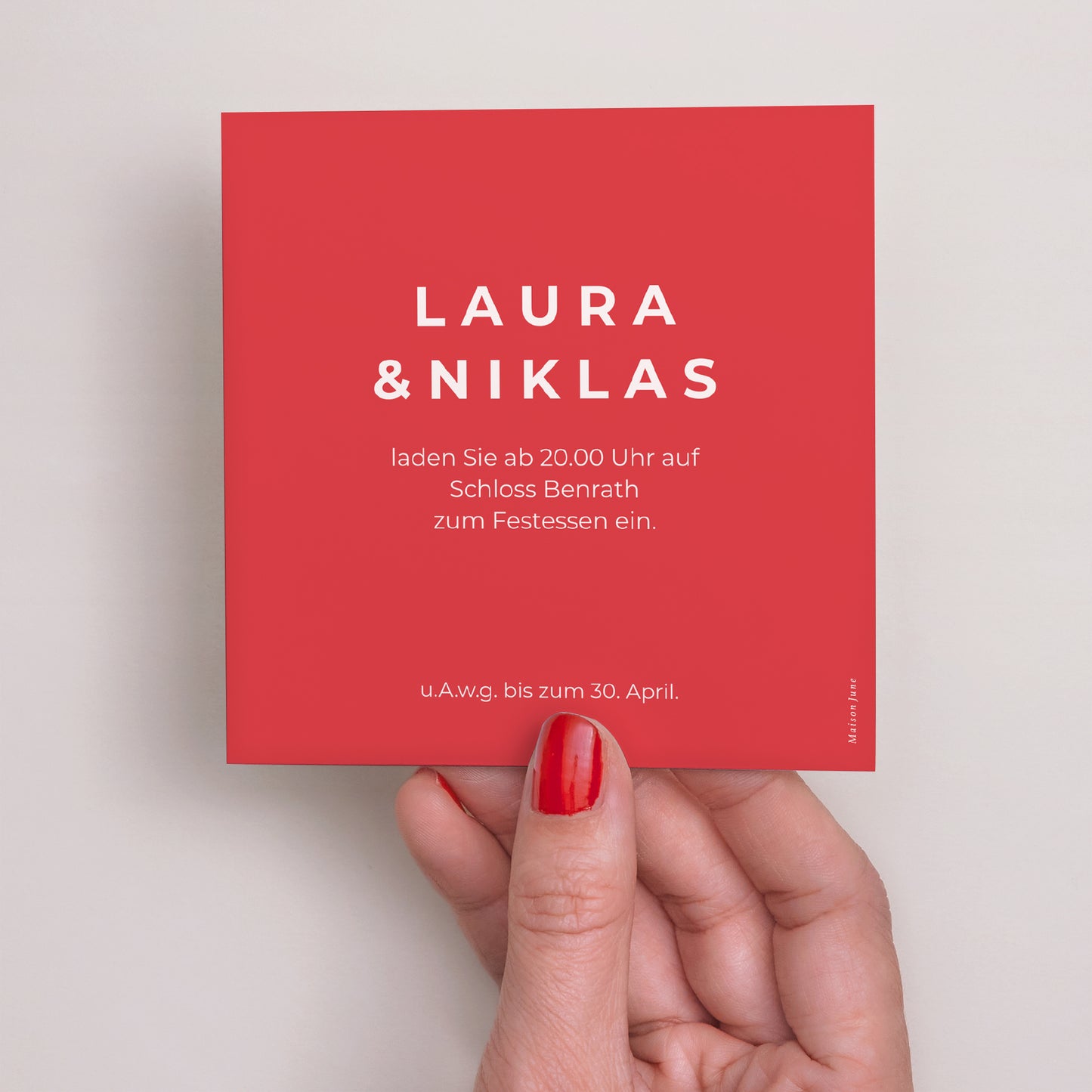 Einladungskarte Hochzeit Quadrat Ja Herz. foto N° 3