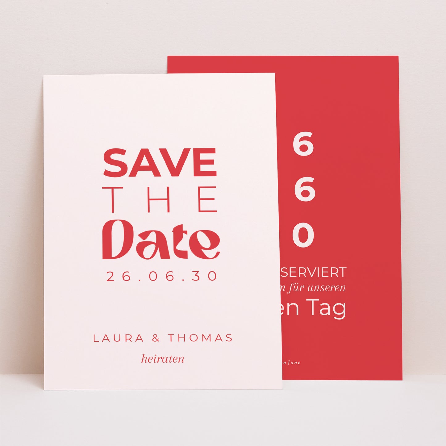 Save the date Karte Hochzeit Porträt Ja Herz. foto N° 1