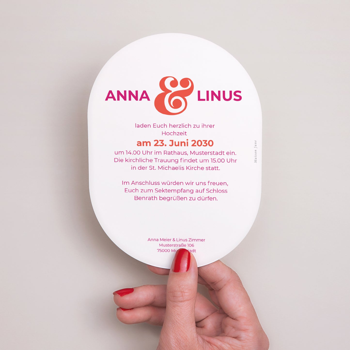 Hochzeitseinladung oval foto N° 3