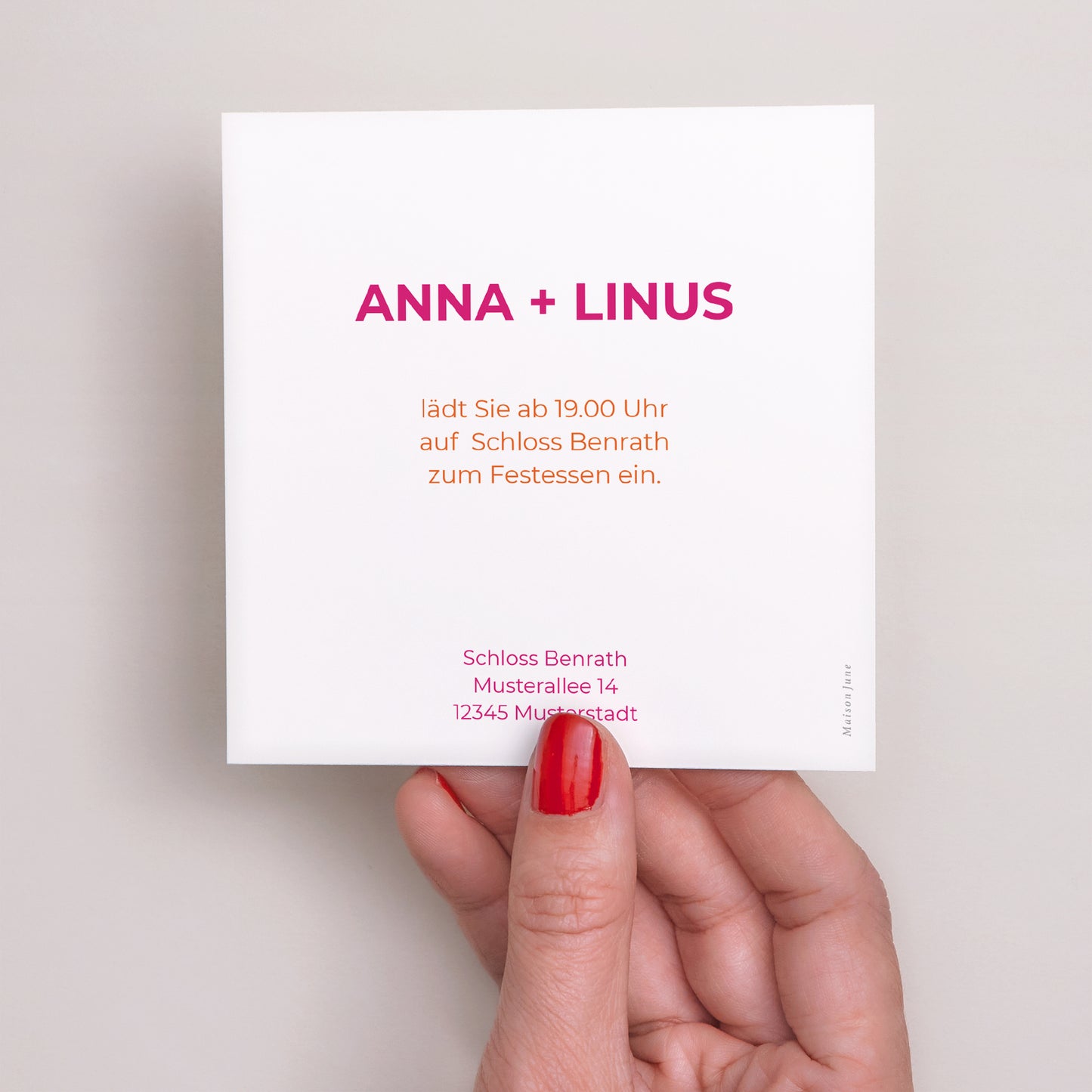 Einladungskarte Hochzeit Quadrat foto N° 3