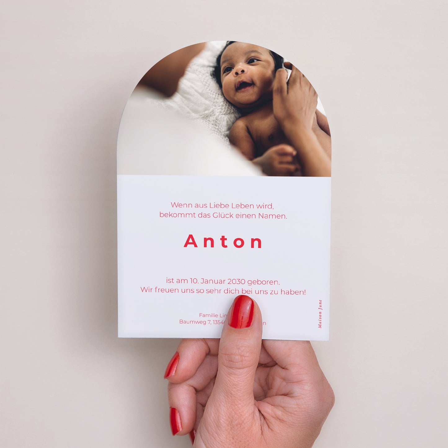 Geburtskarte Kleine Arche Frisches Eis Blau foto N° 3