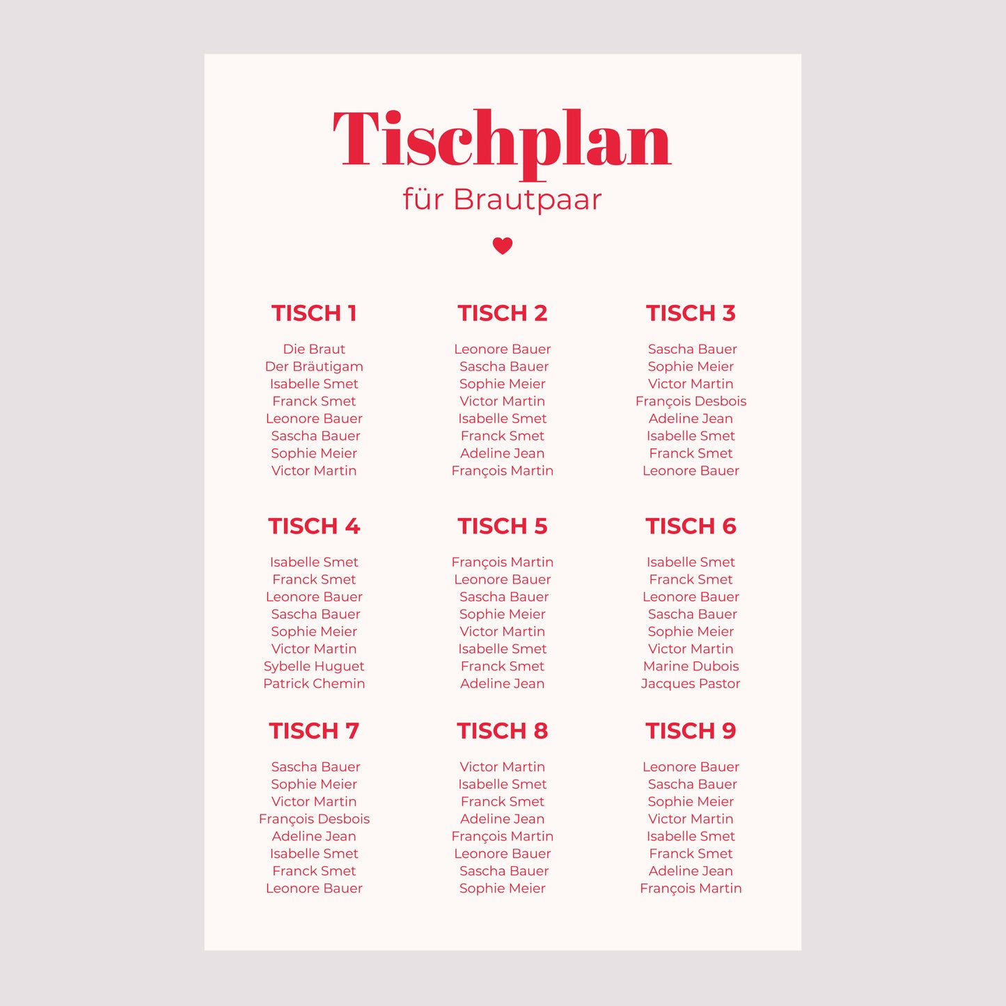 Sitzplan Hochzeit Porträt 60 x 90 cm Wir sagen ja foto N° 2