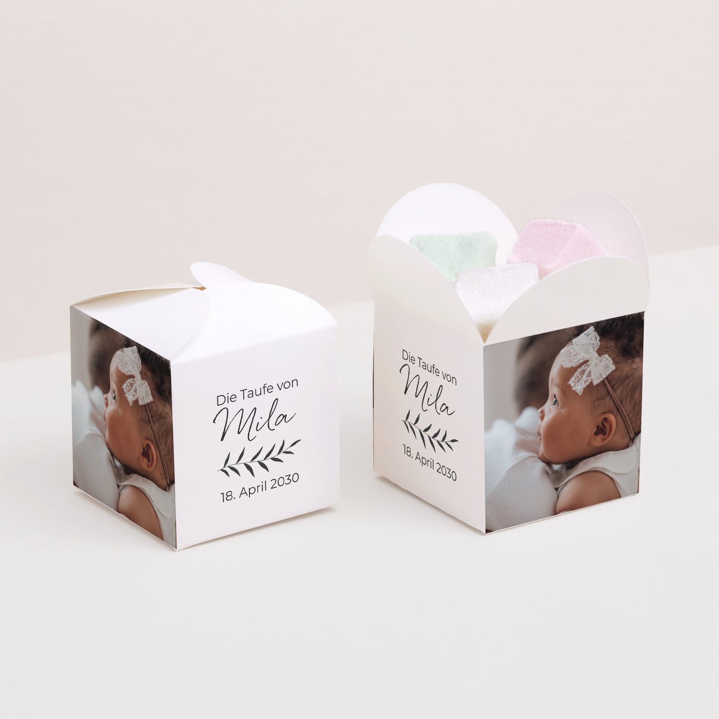 Geschenkbox Taufe Schmetterlingsöffnung Knuddell mich mit Küssen foto N° 2