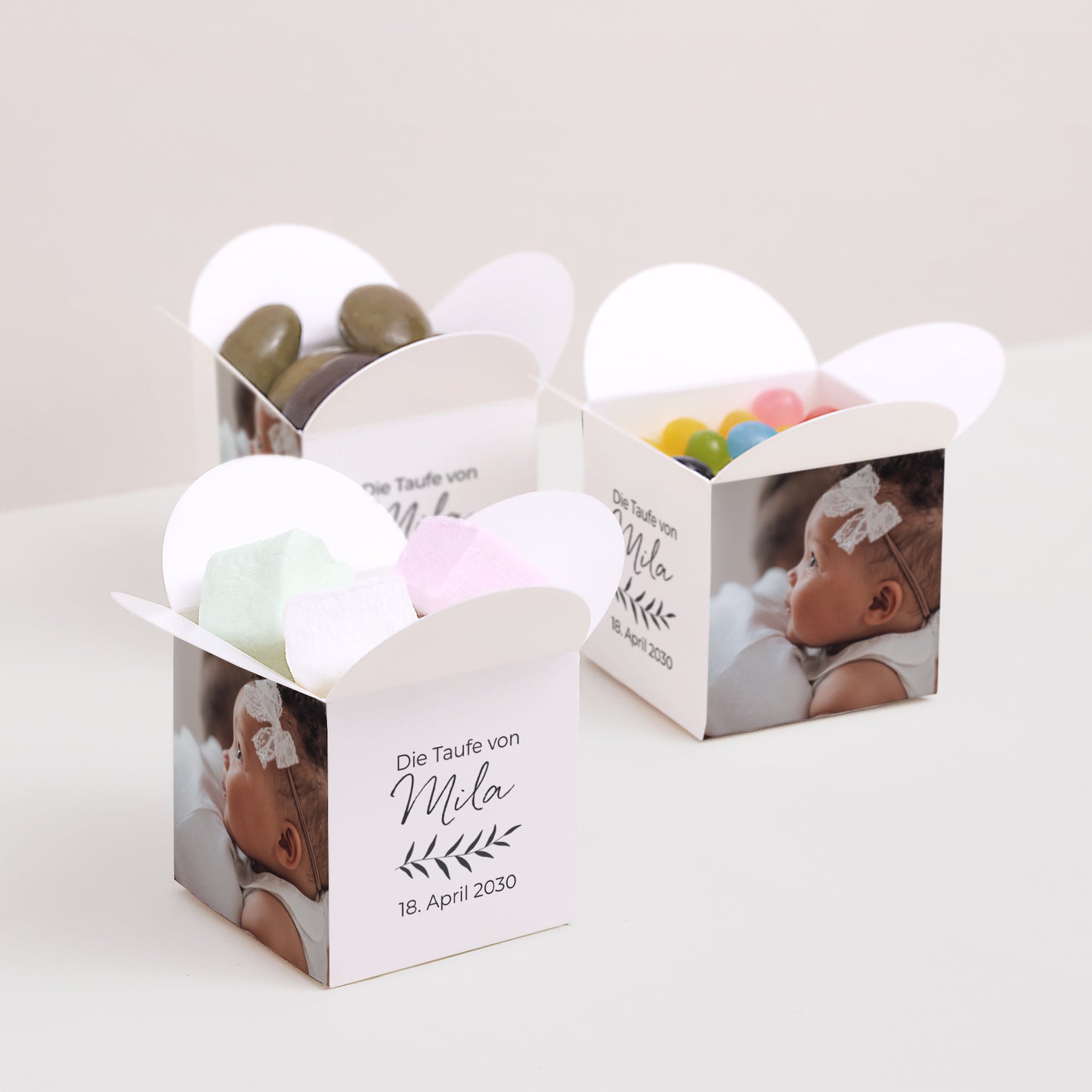 Geschenkbox Taufe Schmetterlingsöffnung Knuddell mich mit Küssen foto N° 3