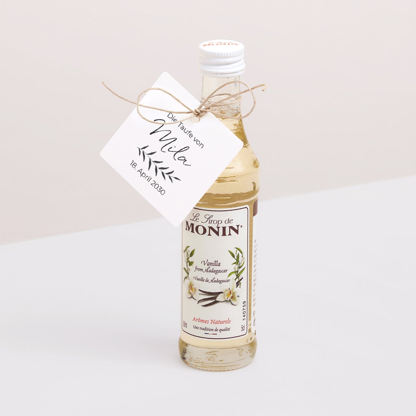 Vorgelochtes Etikett Taufe quadratisch Knuddell mich mit Küssen foto N° 3