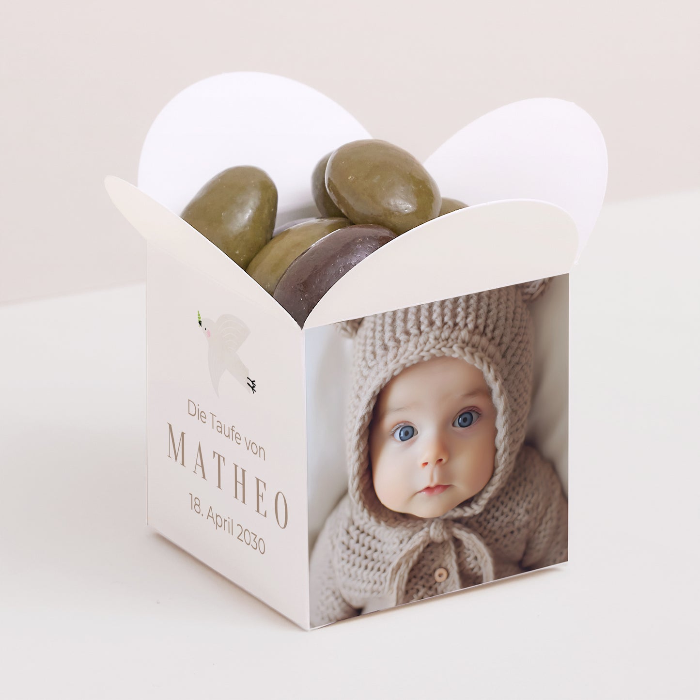 Geschenkbox Taufe Schmetterlingsöffnung Fotografisch foto N° 1