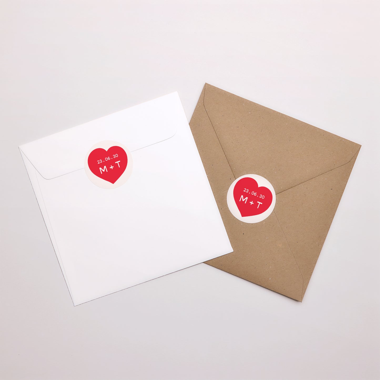 Sticker Hochzeit Rund Liebe in den Achtzigern Rot foto N° 3