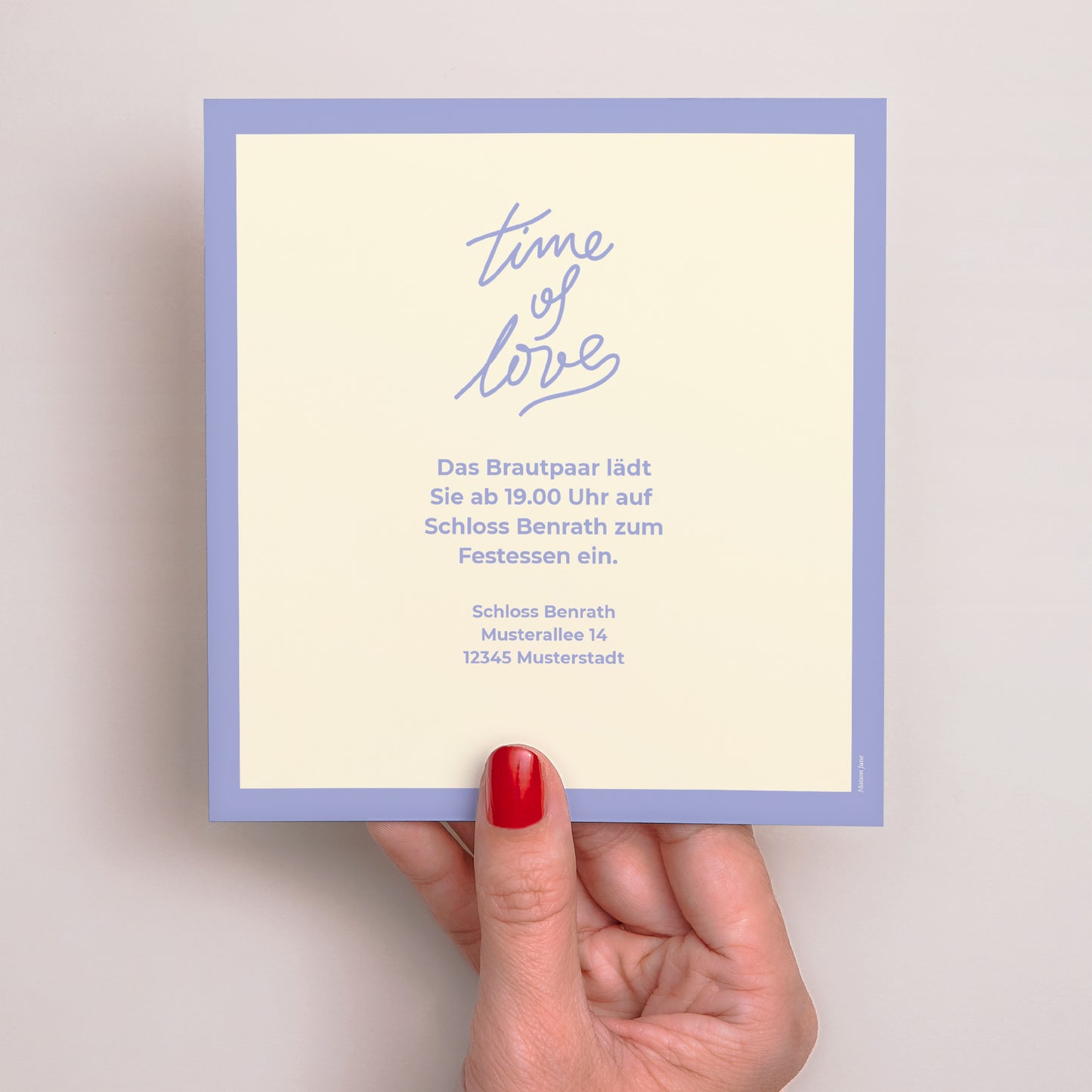 Einladungskarte Hochzeit Quadrat Liebeszeit foto N° 3