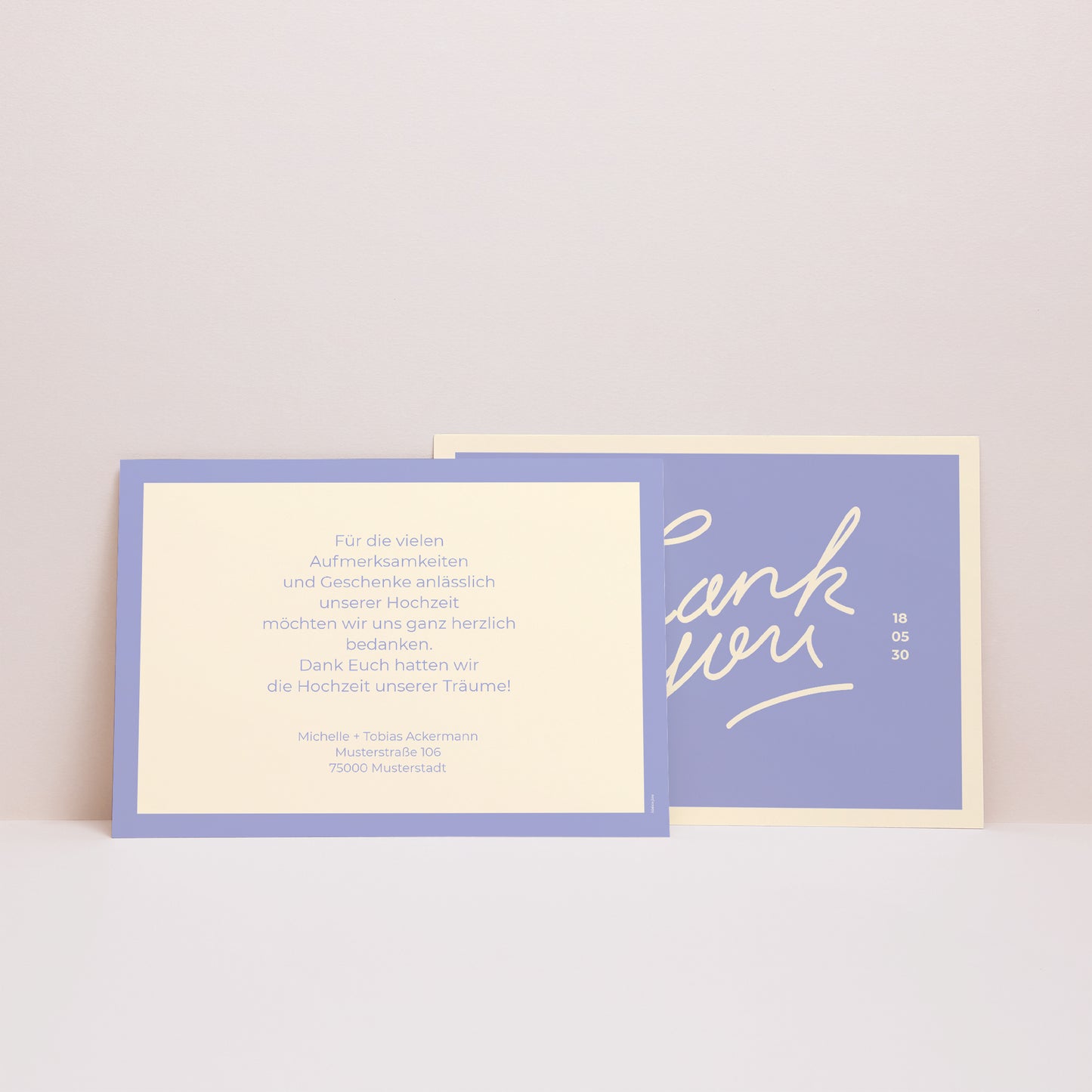 Dankeskarte Hochzeit Landschaft Liebeszeit foto N° 3