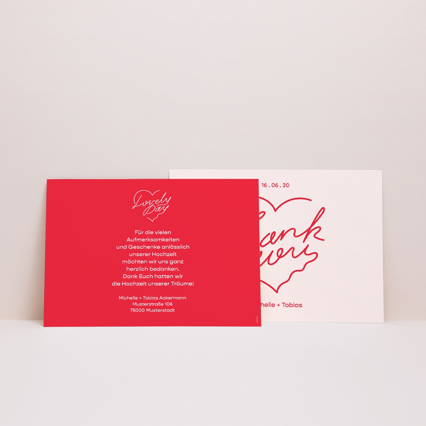 Dankeskarte Hochzeit Landschaft Schöner Tag Sketch foto N° 3