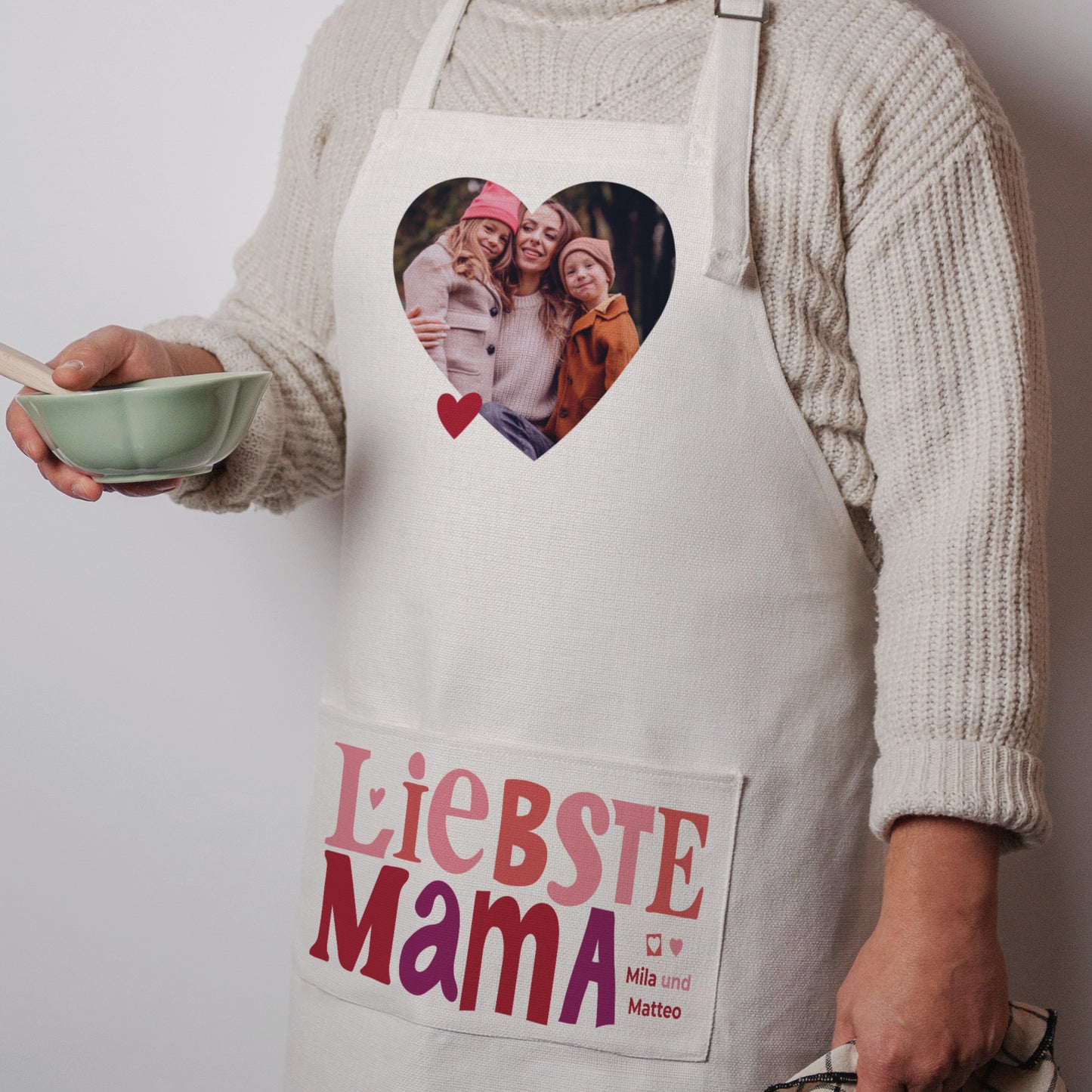 Schürze Objekte Natürliches Beige Mama Schatz V foto N° 2