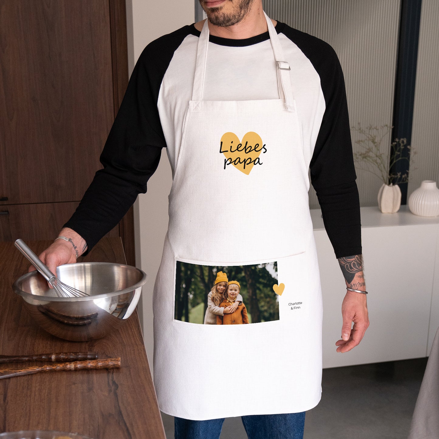 Schürze Objekte Natürliches Beige Papa der Liebe III foto N° 1