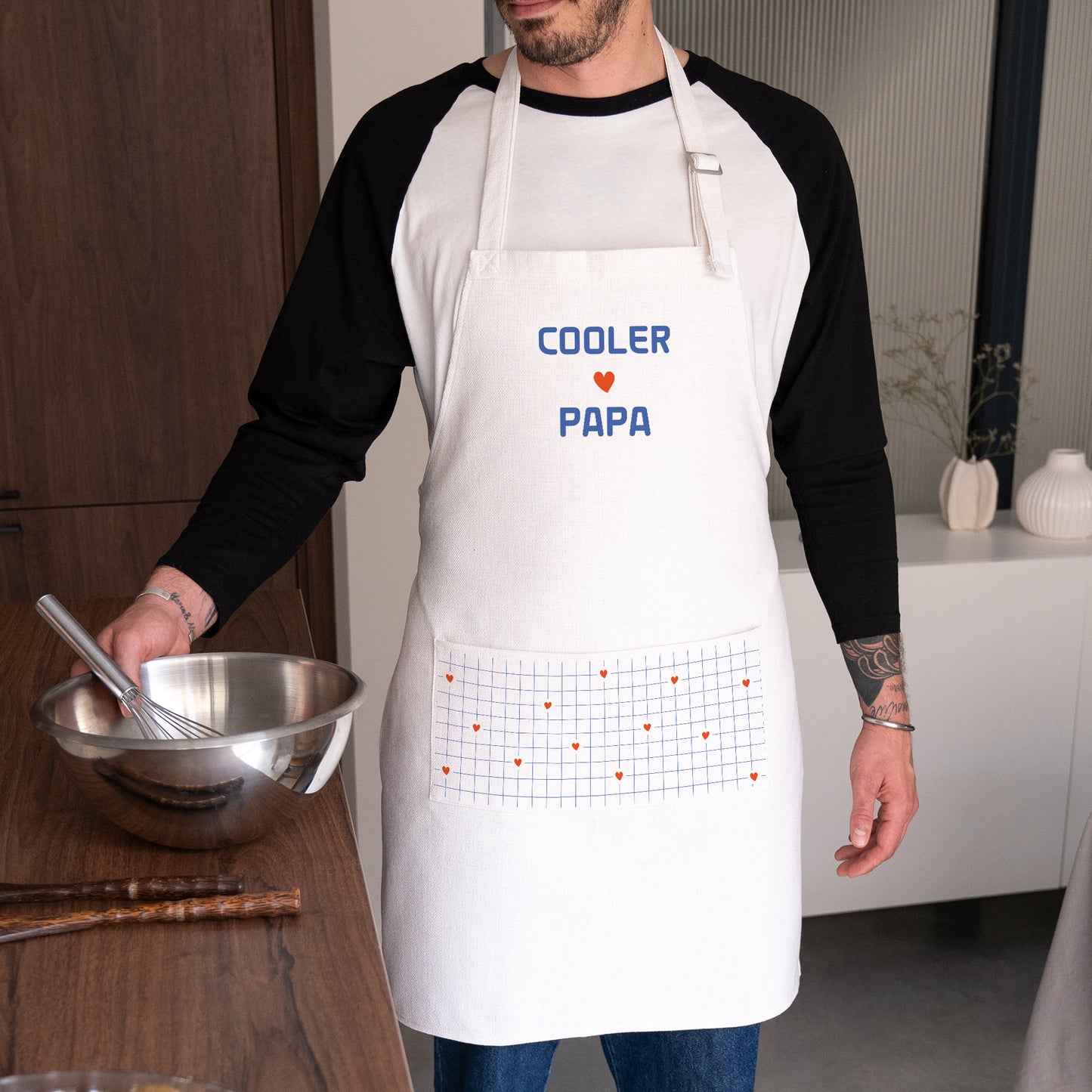 Schürze Objekte Natürliches Beige Cooler Papa foto N° 1