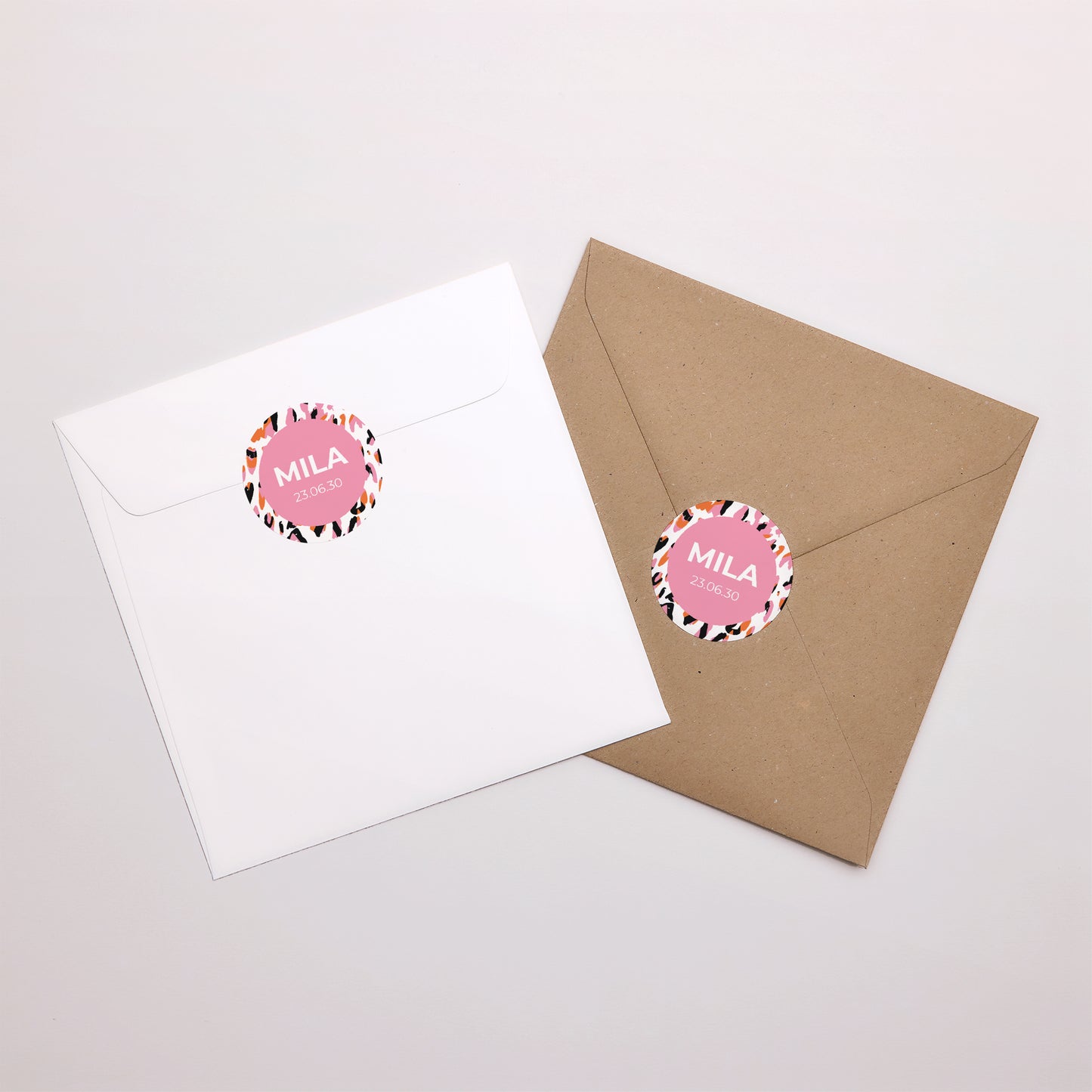 Sticker Geburt Rund funky Leopard foto N° 3