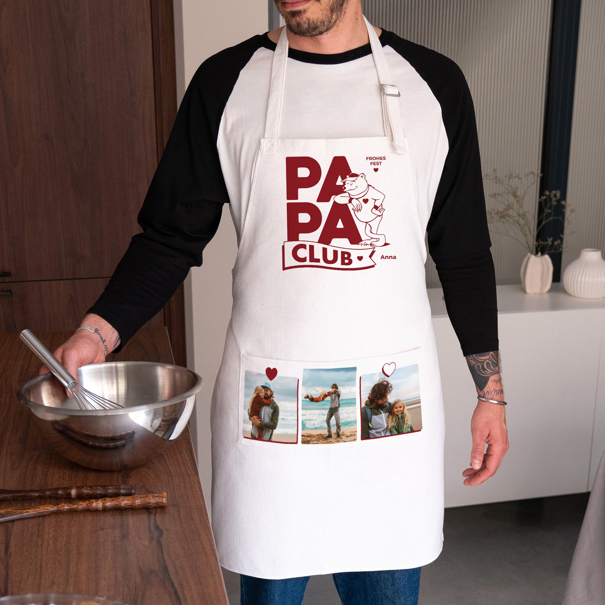 Schürze Objekte Natürliches Beige Papa Bärenclub foto N° 1