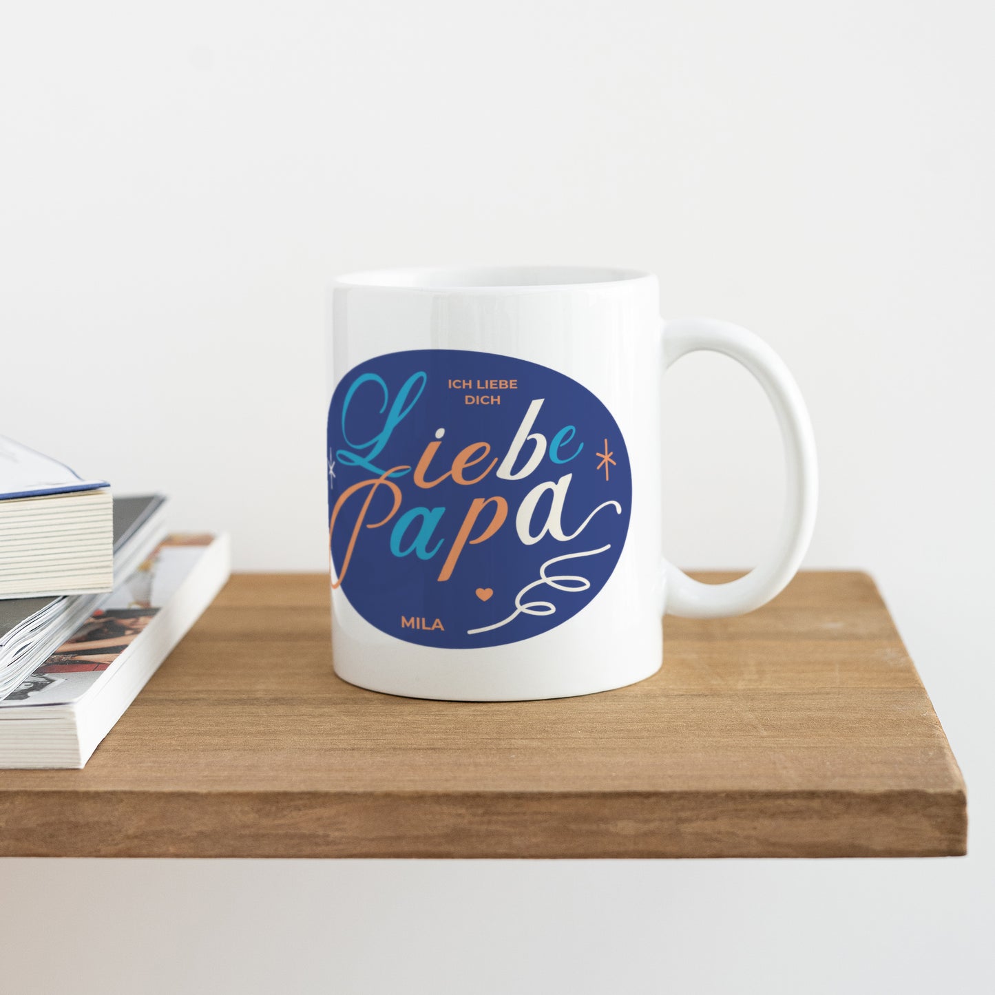 Tasse Objekte Weiß Papa Blau foto N° 4