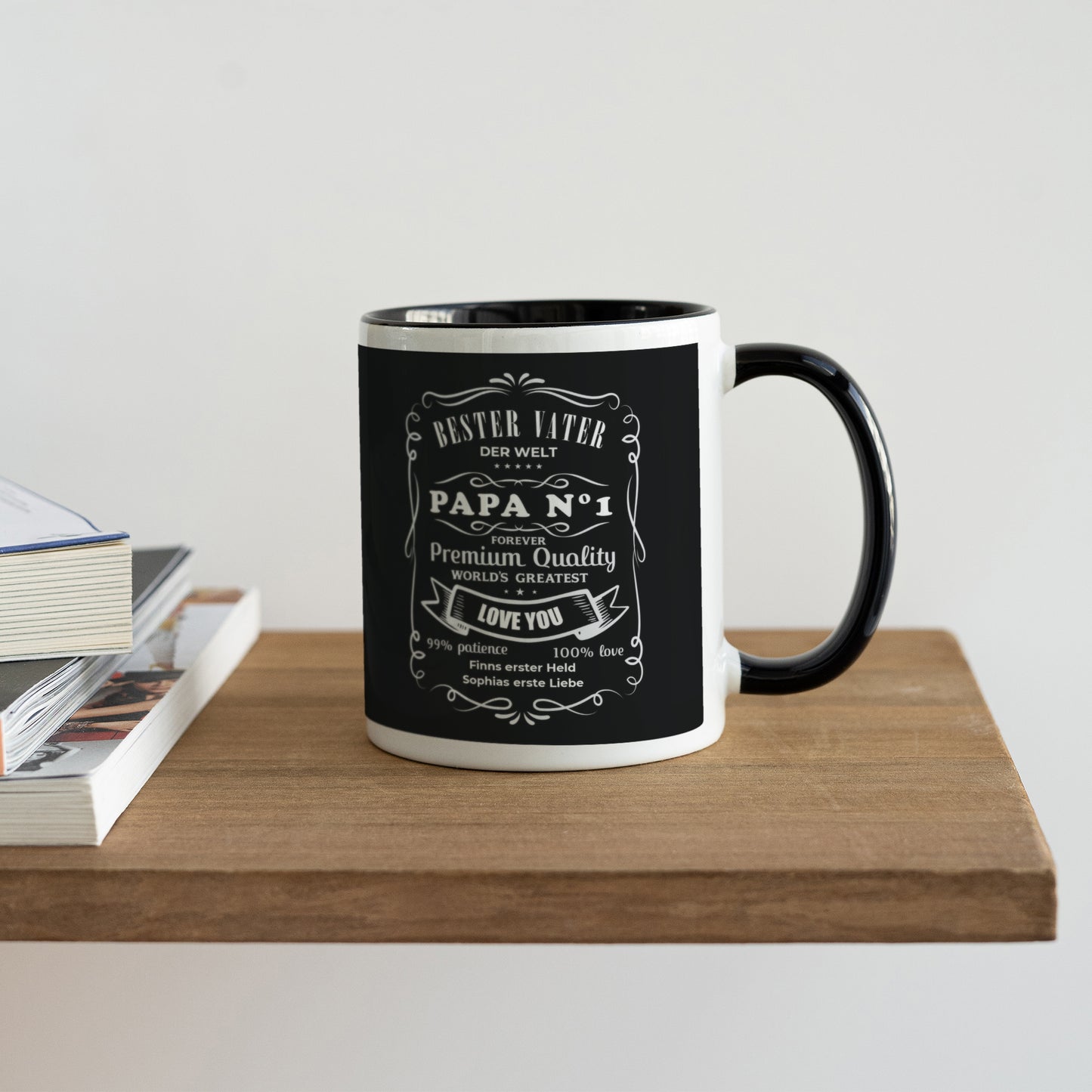 Tasse Objekte Schwarz Bester Vater für immer. foto N° 4