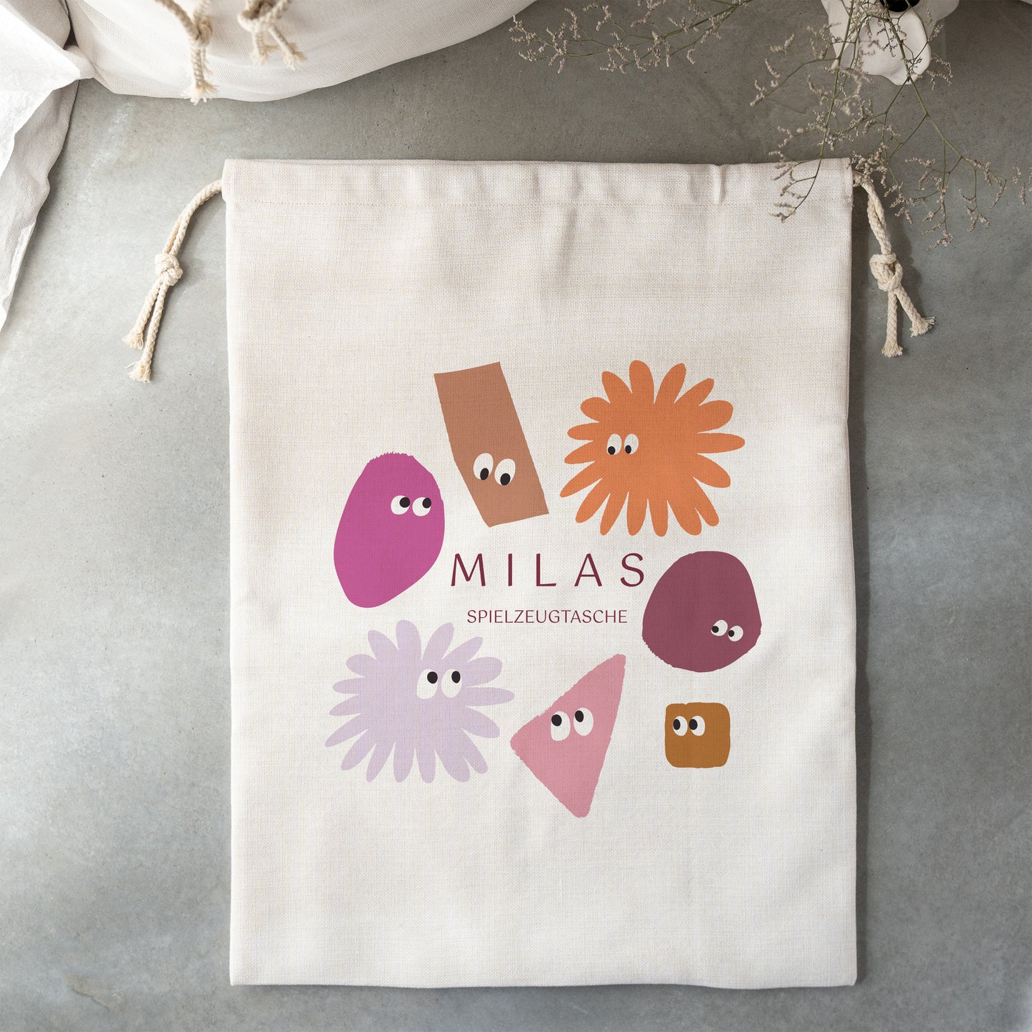 Aufbewahrungstasche Geburt Großformat Lustige Kleckse Rosa foto N° 2