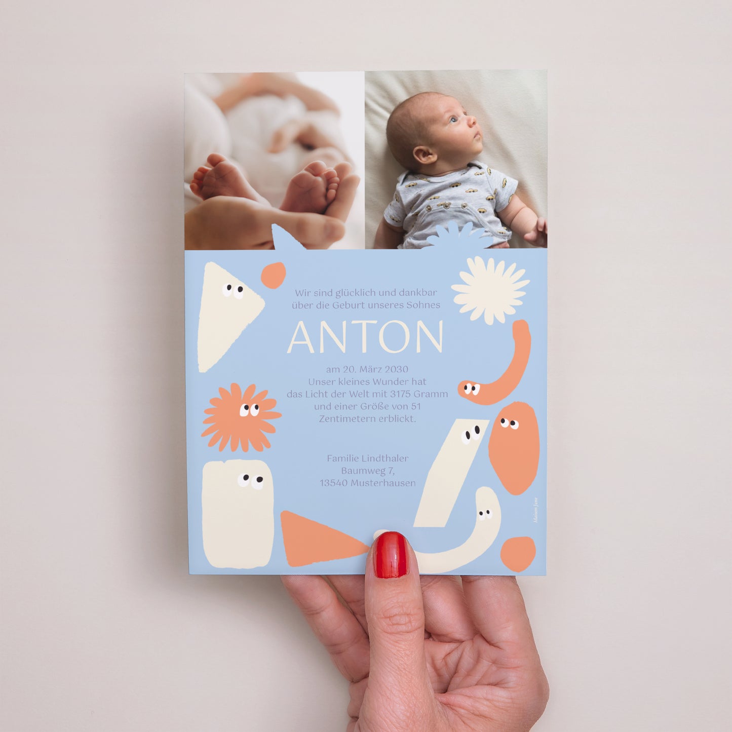 Geburtskarte Die blauen Chaoten foto N° 3