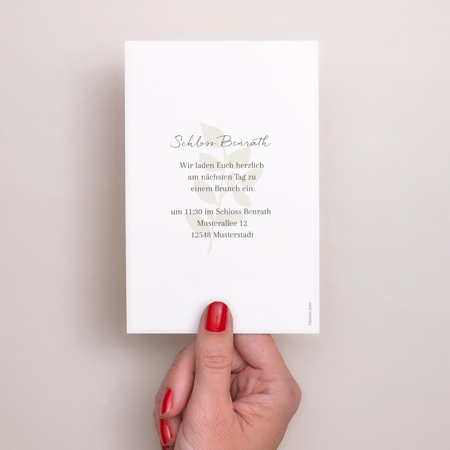 Beilegekarte Hochzeit PortraitPorträt Romantische Zärtlichkeit. foto N° 3