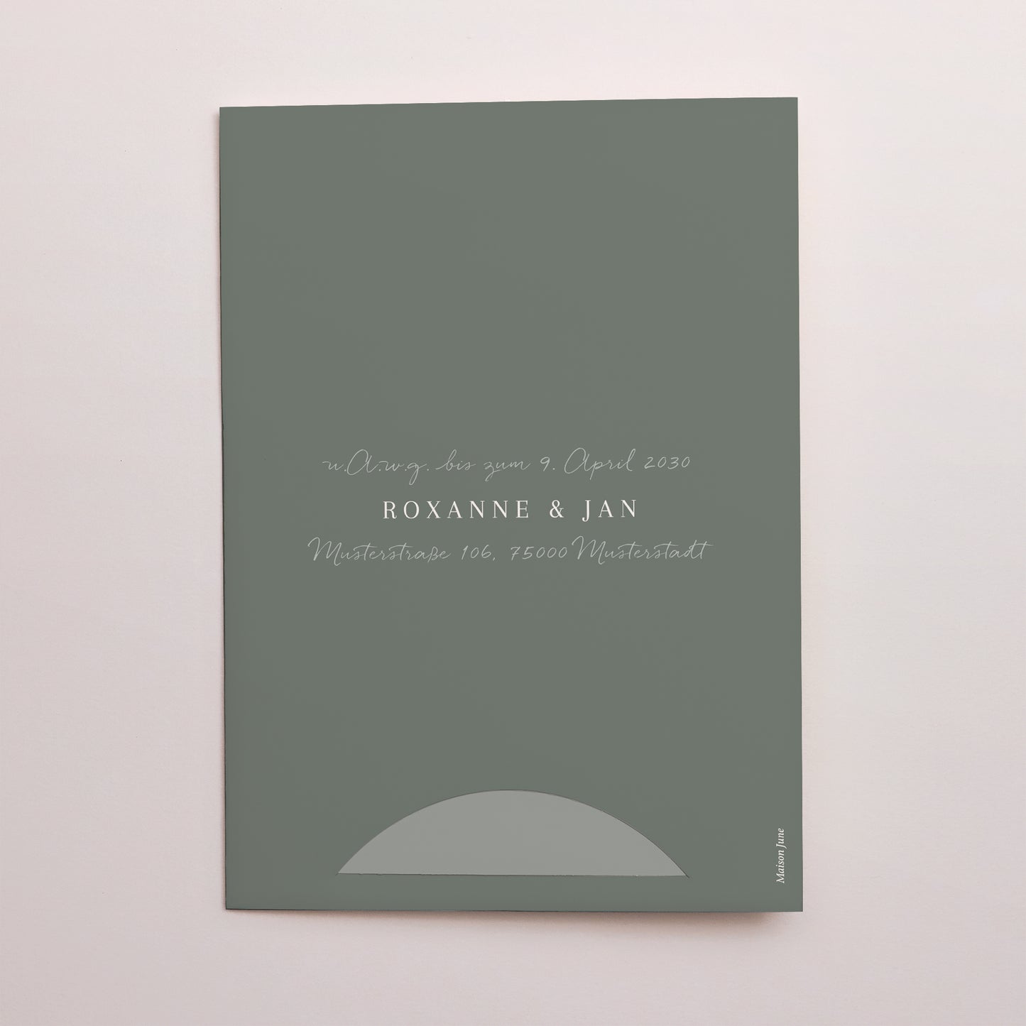 Hochzeitseinladung Hülle für 2 Karten Romantische Zärtlichkeit. foto N° 4