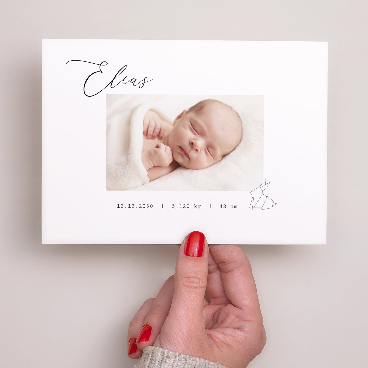 Geburtskarte Landschaft Origami-Tiere foto N° 3