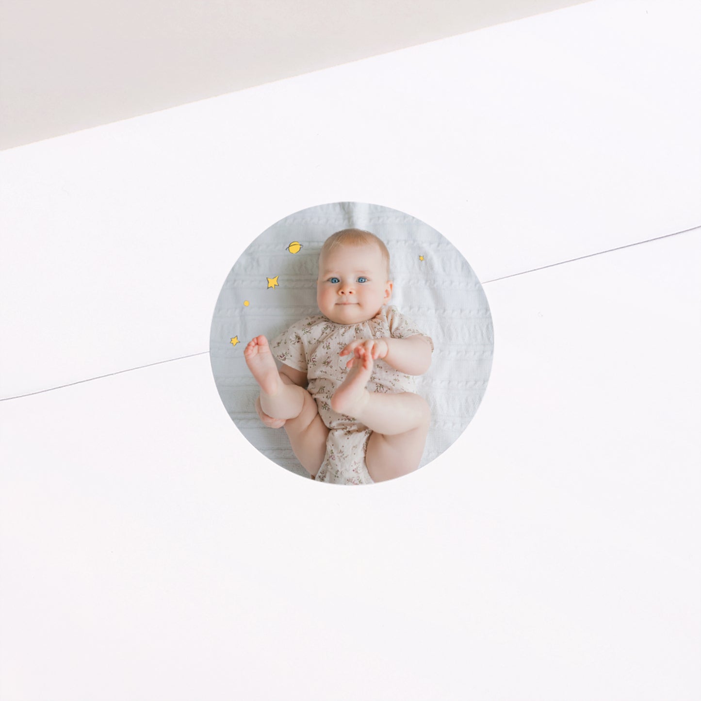 Sticker Geburt Rund Univers der Rose II foto N° 1